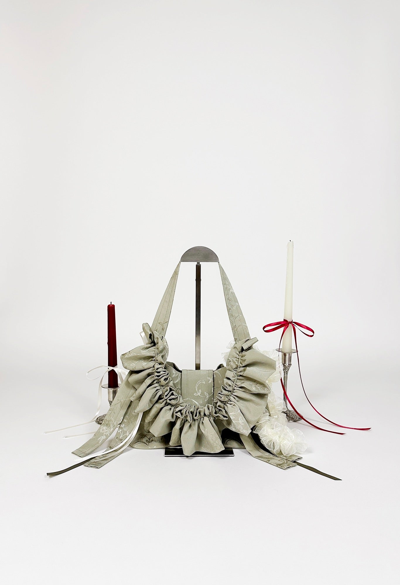 NAIA SHOULDER BAG - SAGE GREEN CREPE DE CHINE