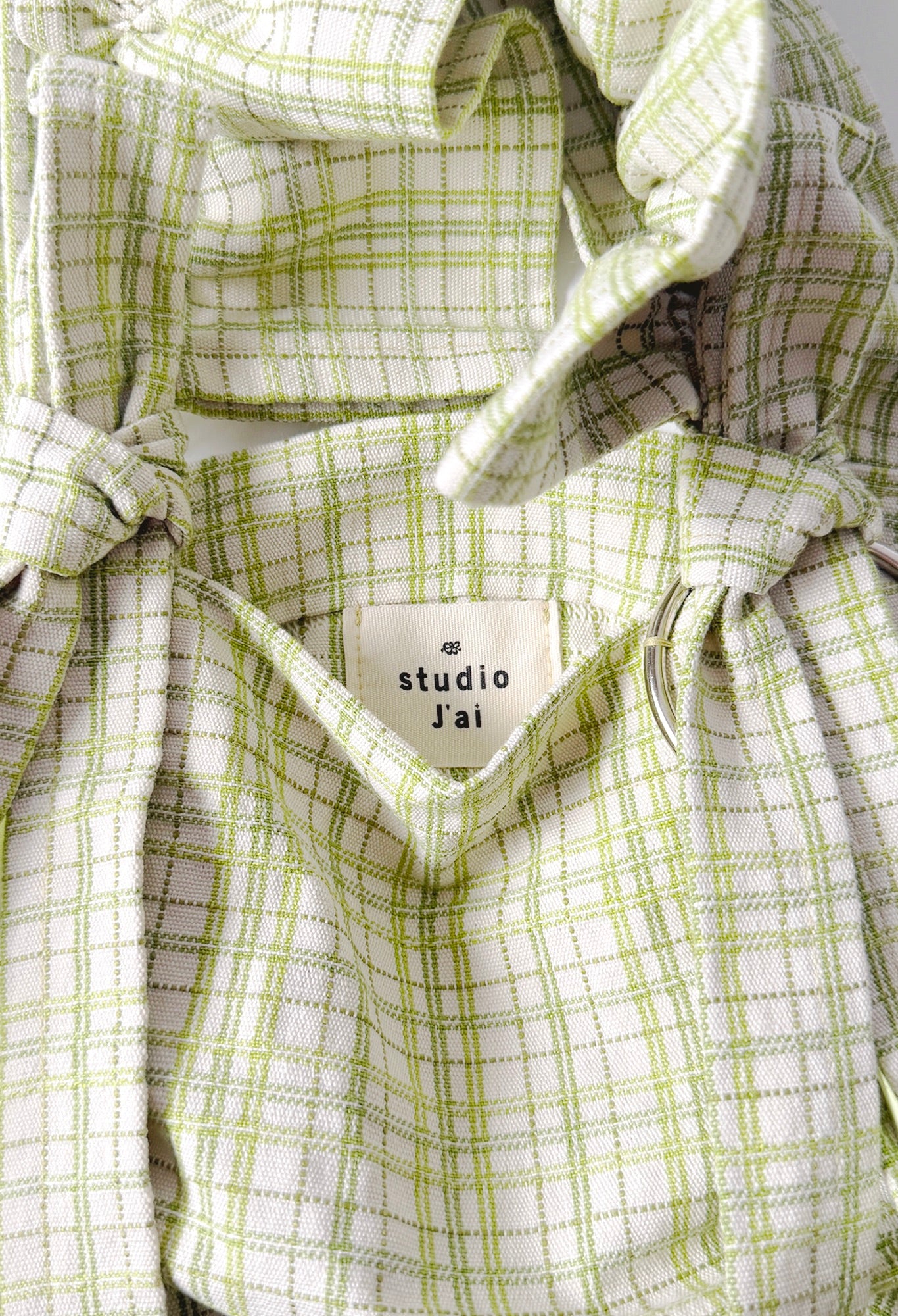 MINI ALIYA CROSSBODY TOTE - GREEN TATTERSALL CANVAS