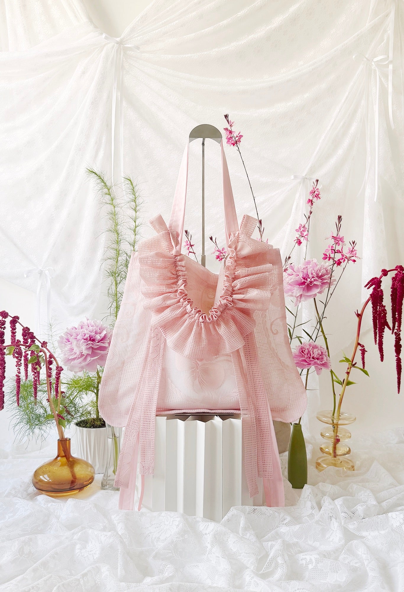 ALIYA TOTE - PINK LACE