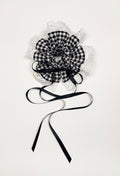 GINGHAM SCRUNCHIE - LACE TRIM