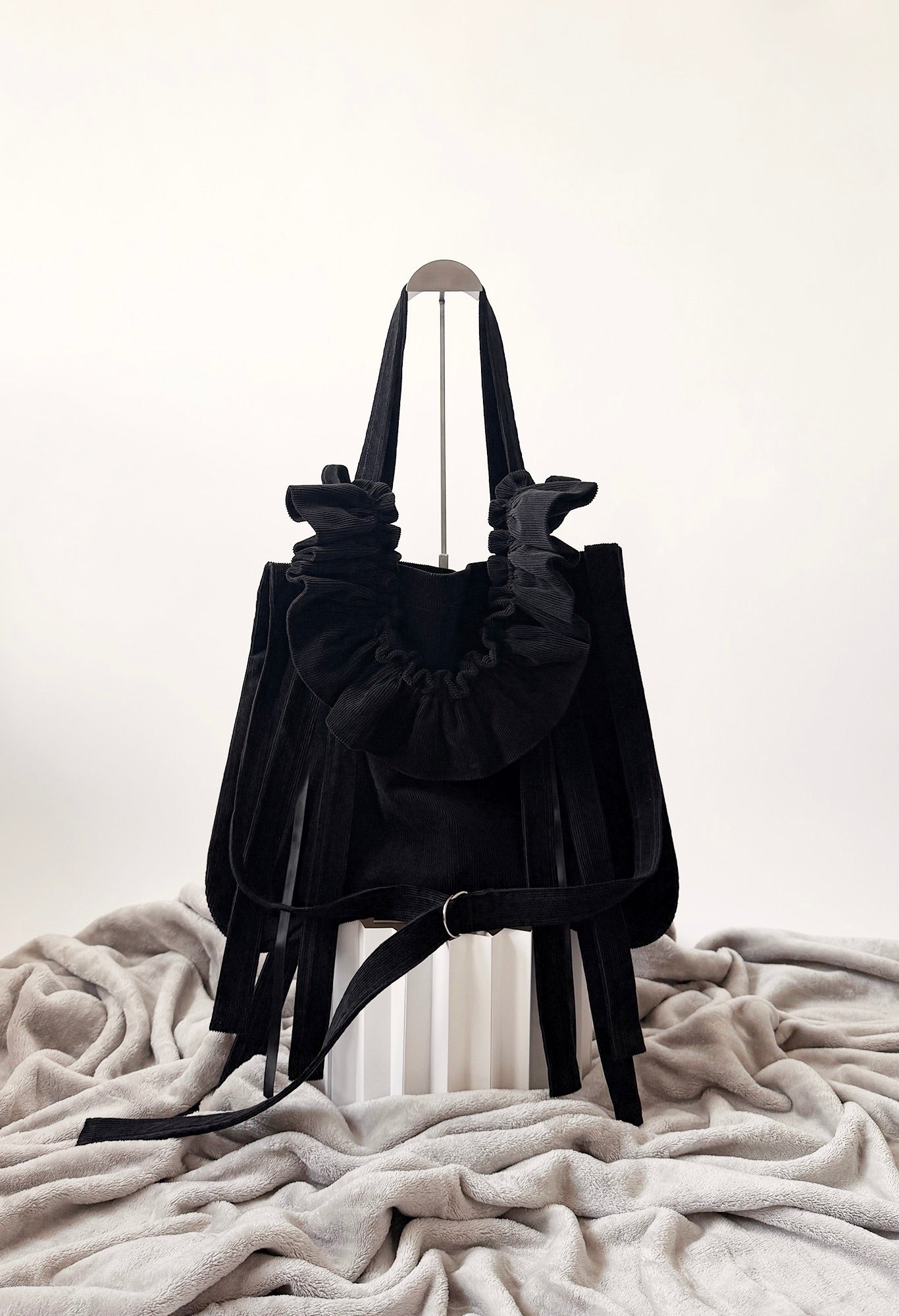 ALIYA CROSSBODY TOTE - BLACK CORDUROY