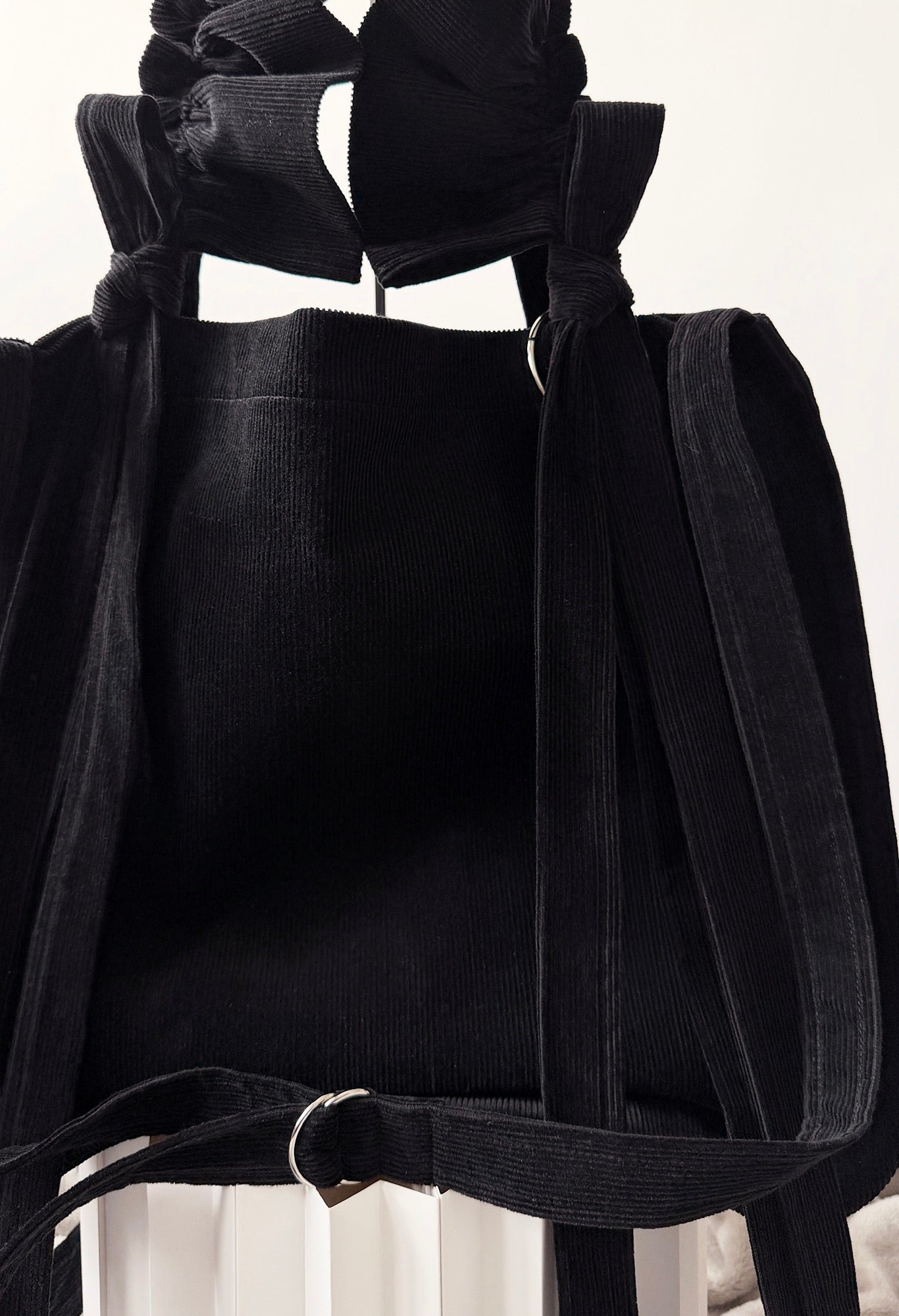 ALIYA CROSSBODY TOTE - BLACK CORDUROY