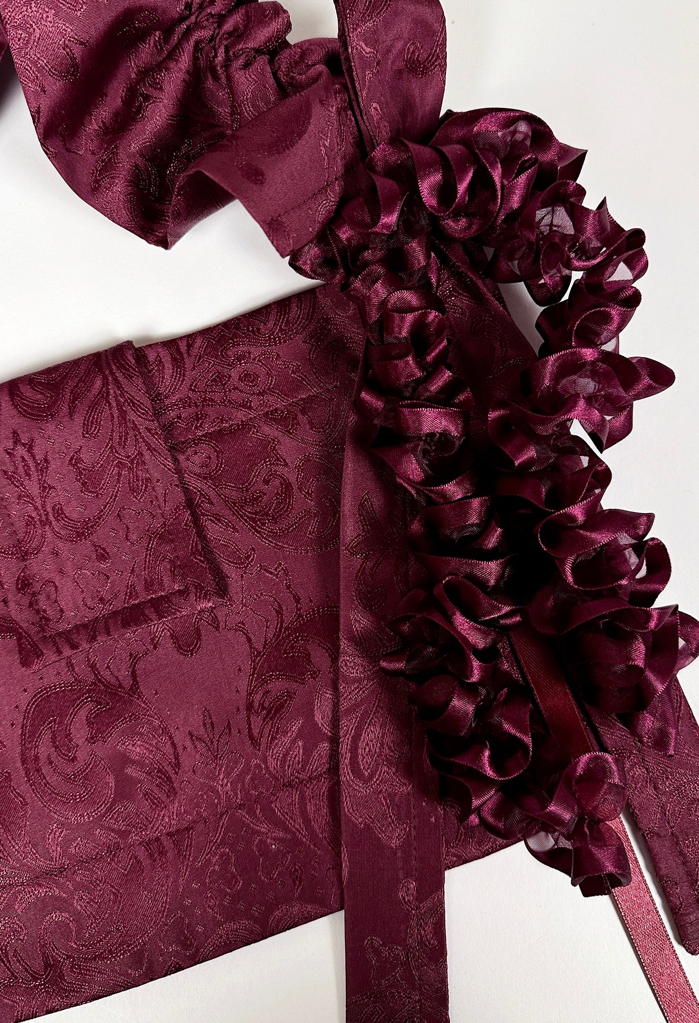 NAIA SHOULDER BAG - BURGUNDY DAMASK
