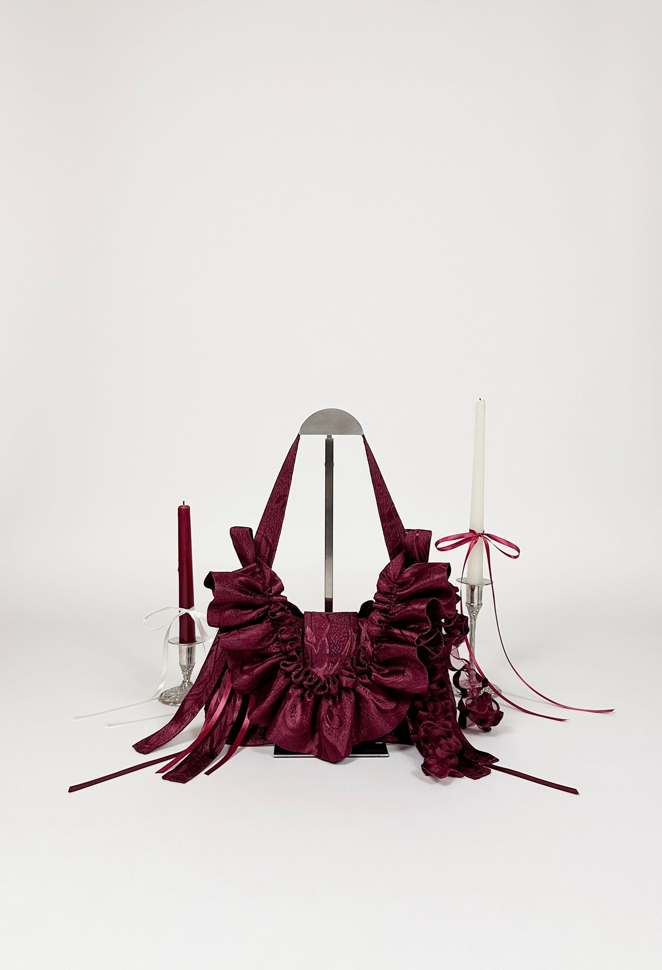 NAIA SHOULDER BAG - BURGUNDY JACQUARD