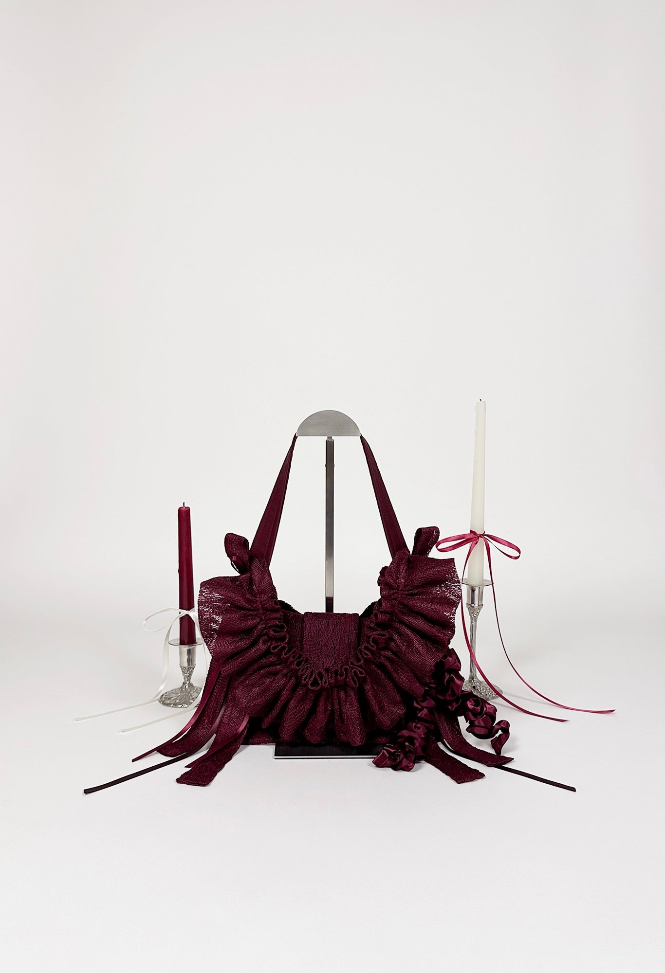 NAIA SHOULDER BAG - BURGUNDY LACE