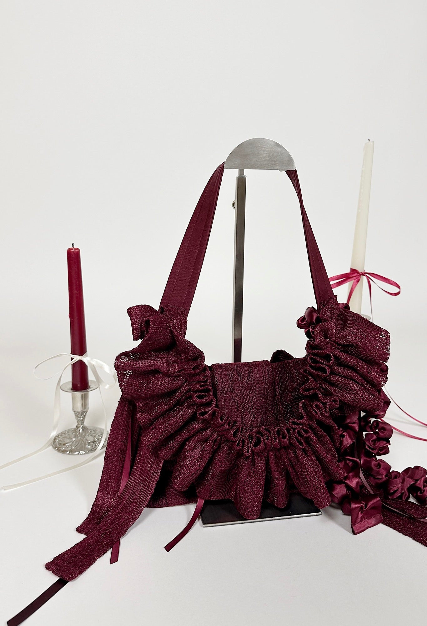 NAIA SHOULDER BAG - BURGUNDY LACE