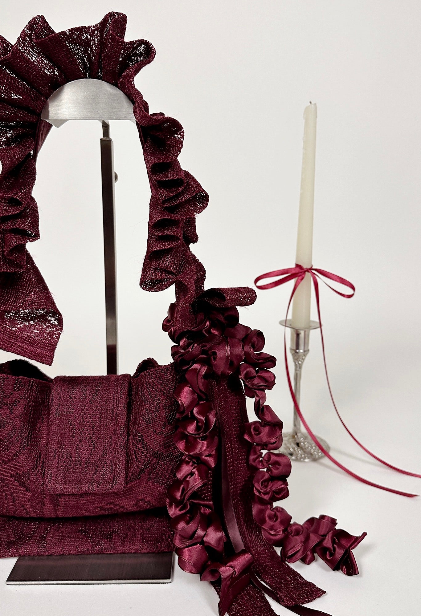 NAIA SHOULDER BAG - BURGUNDY LACE