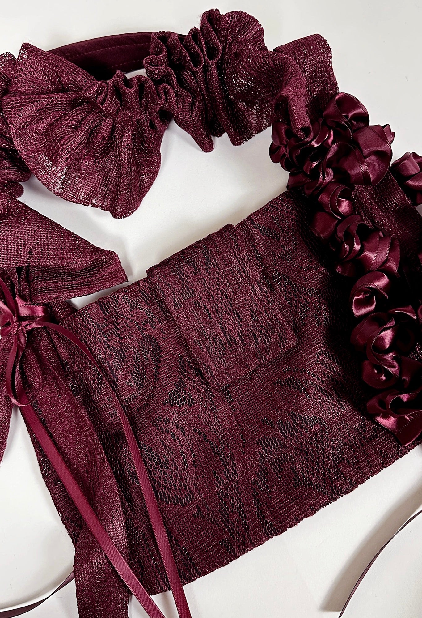 NAIA SHOULDER BAG - BURGUNDY LACE