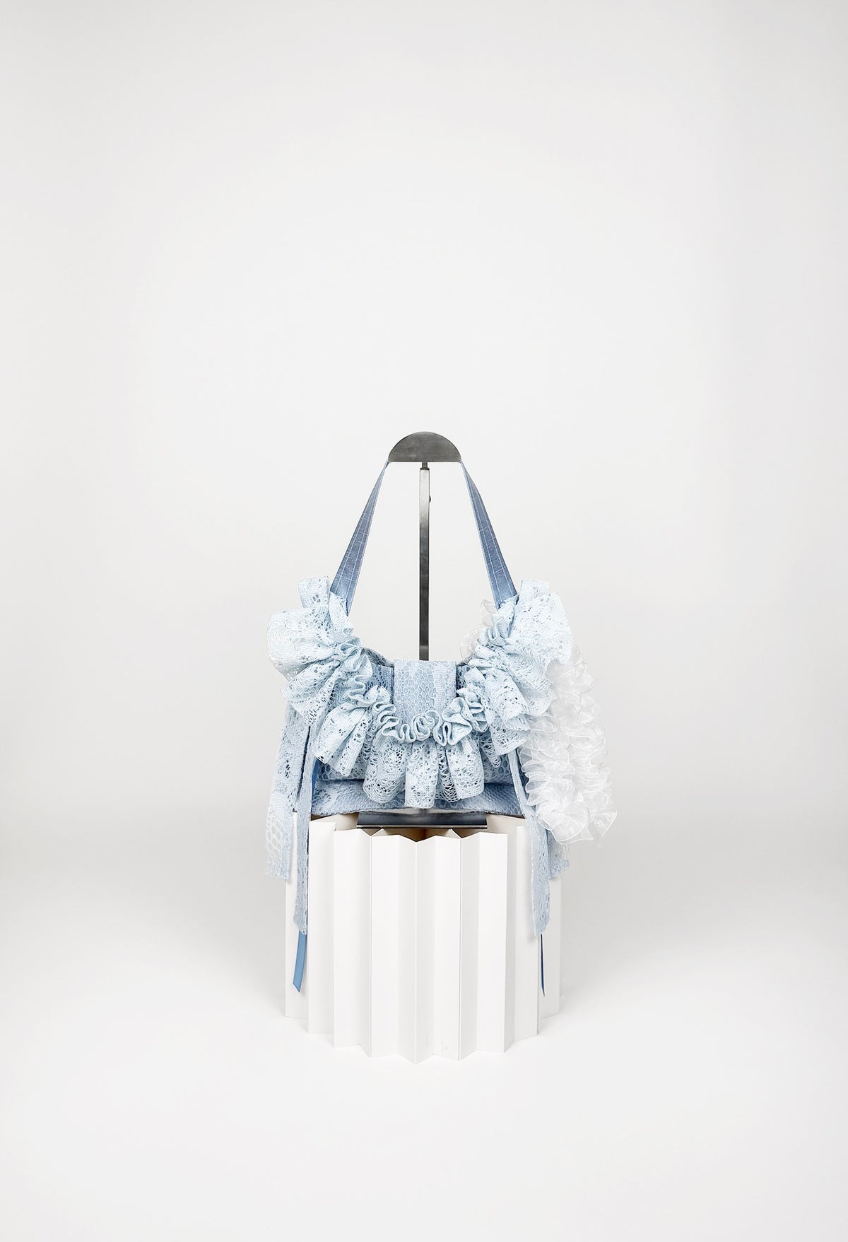 NAIA SHOULDER BAG - BABY BLUE LACE
