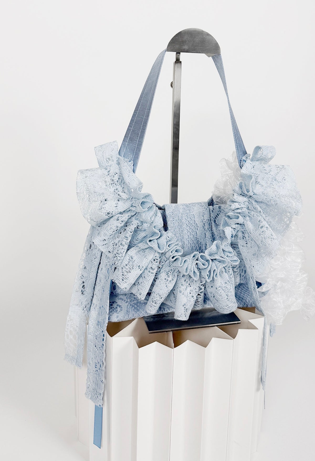 NAIA SHOULDER BAG - BABY BLUE LACE