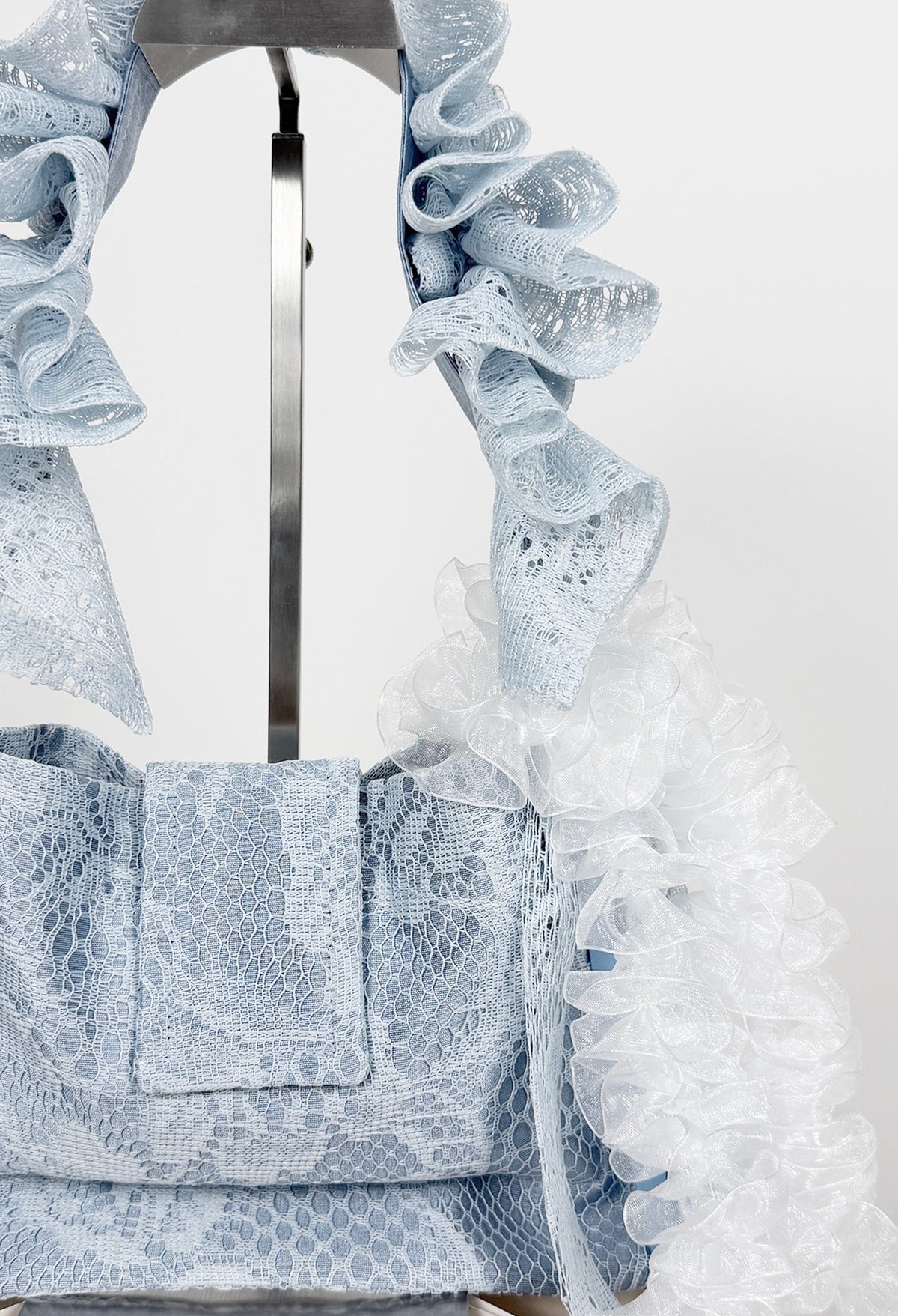 NAIA SHOULDER BAG - BABY BLUE LACE