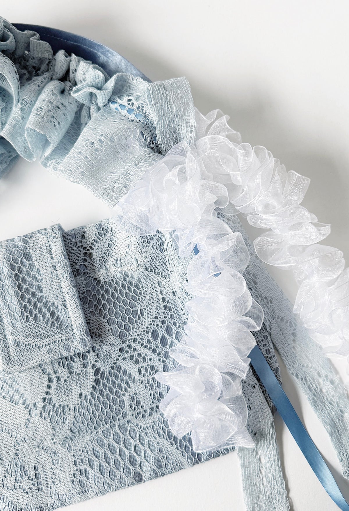 NAIA SHOULDER BAG - BABY BLUE LACE