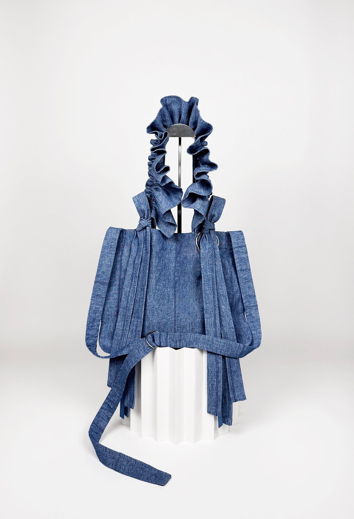 MINI ALIYA CROSSBODY TOTE - WASHED BLUE BASKETWEAVE