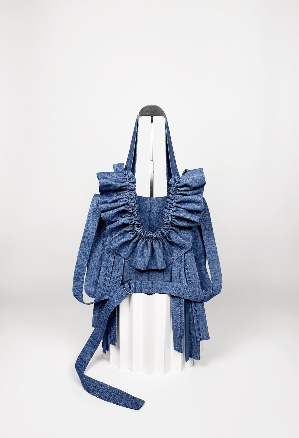 MINI ALIYA CROSSBODY TOTE - WASHED BLUE BASKETWEAVE
