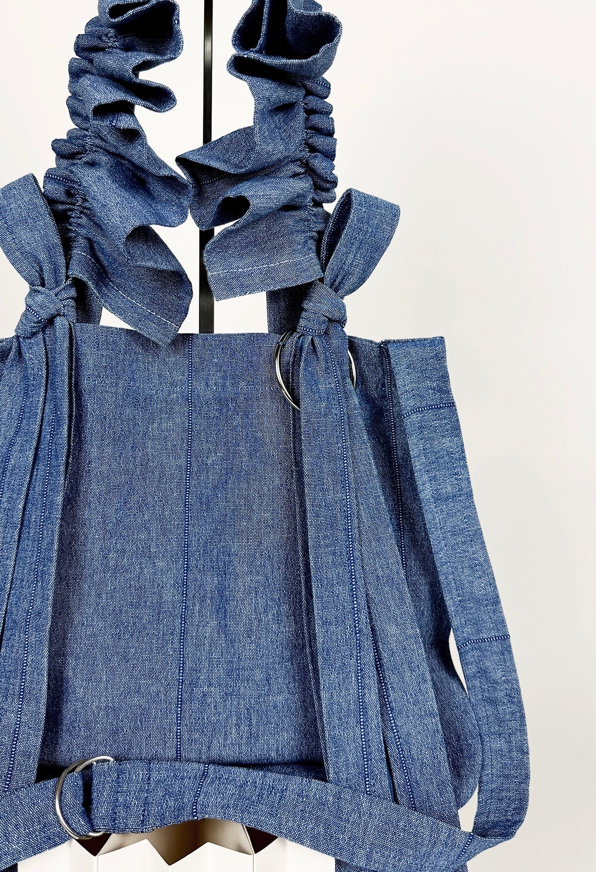 MINI ALIYA CROSSBODY TOTE - WASHED BLUE BASKETWEAVE