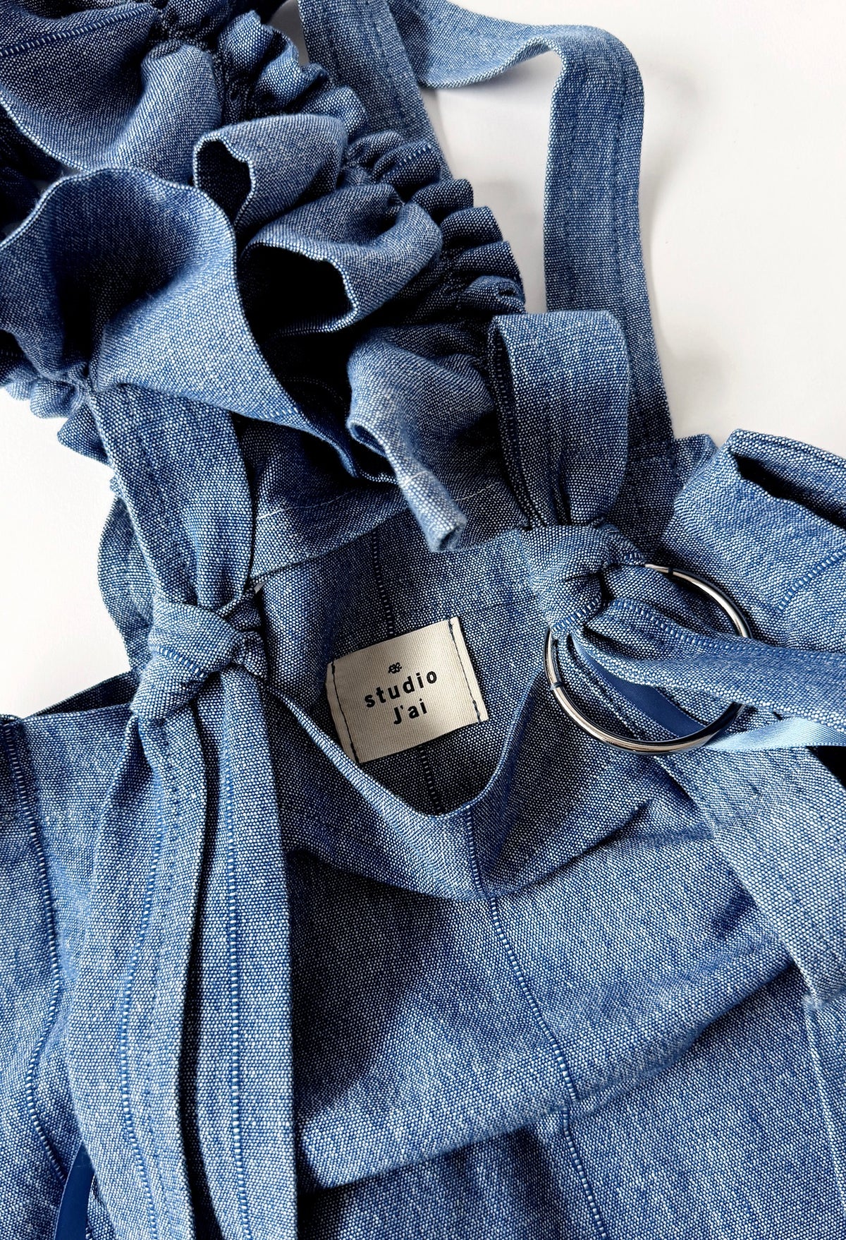 MINI ALIYA CROSSBODY TOTE - WASHED BLUE BASKETWEAVE