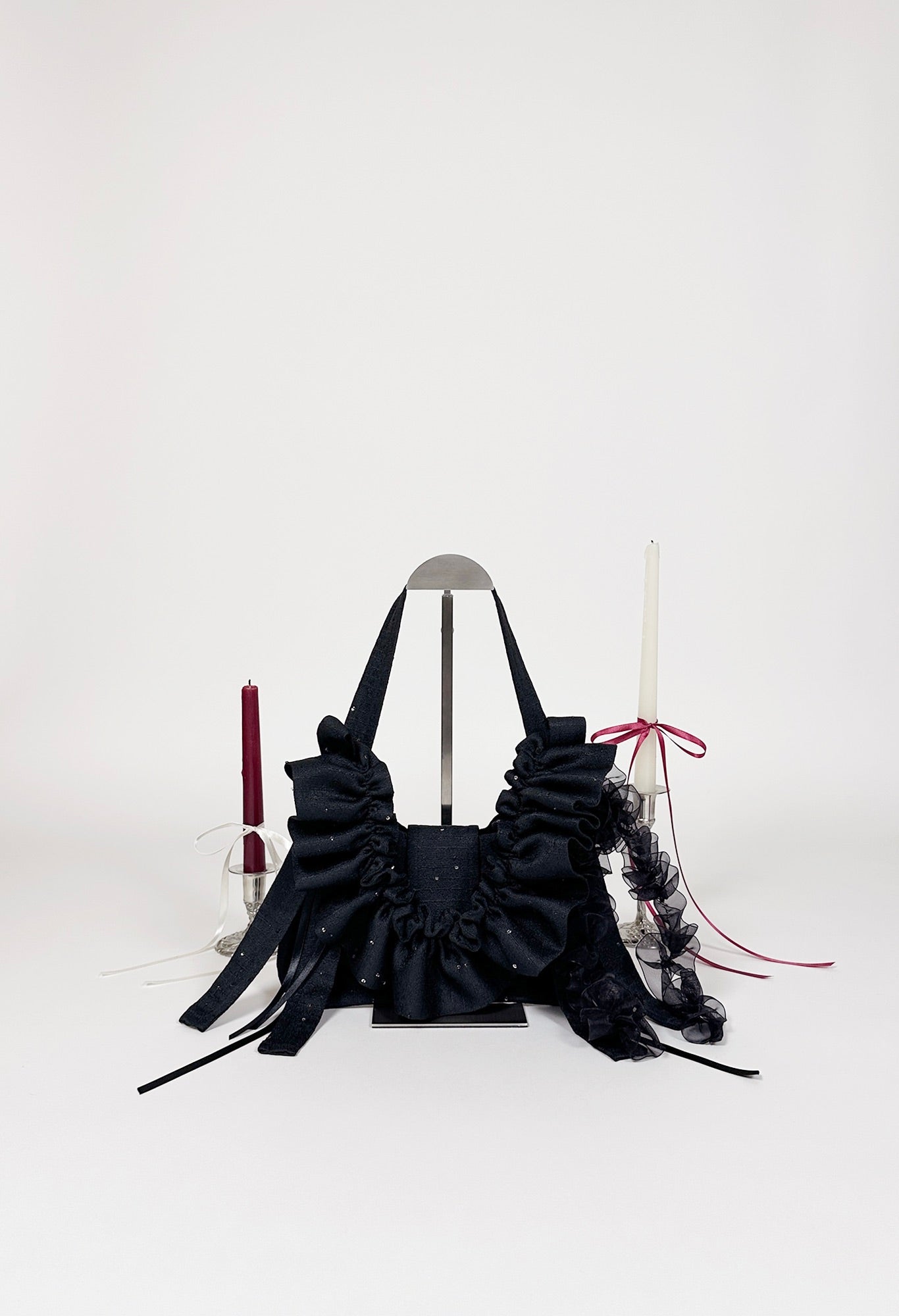 NAIA SHOULDER BAG - BLACK SEQUINED