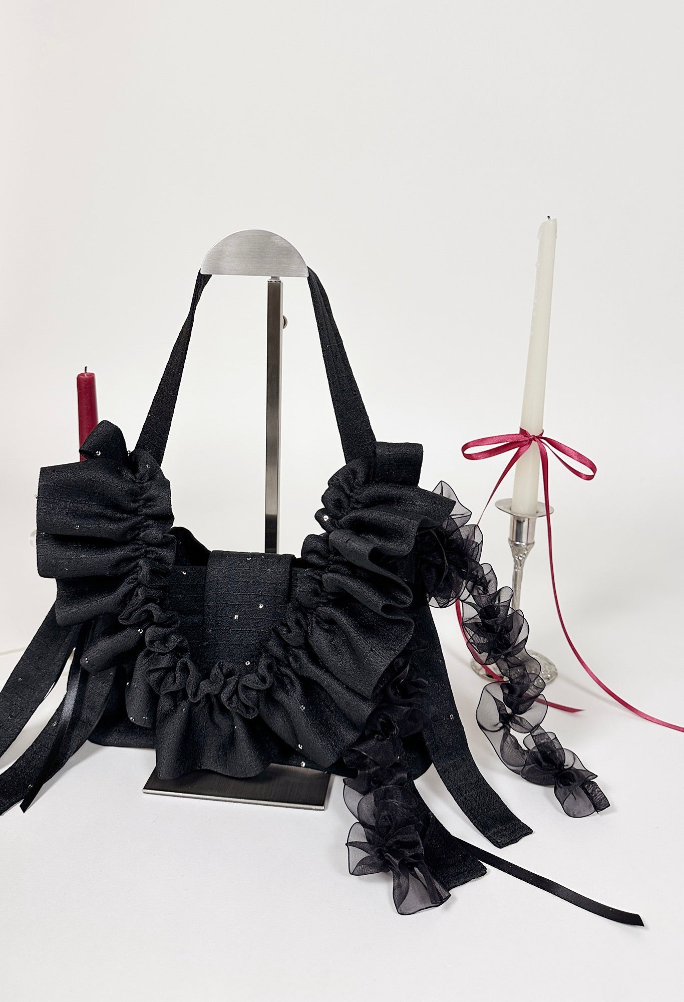 NAIA SHOULDER BAG - BLACK SEQUINED