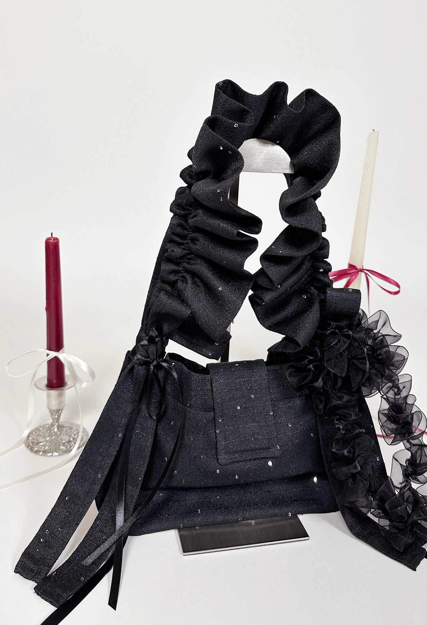 NAIA SHOULDER BAG - BLACK SEQUINED