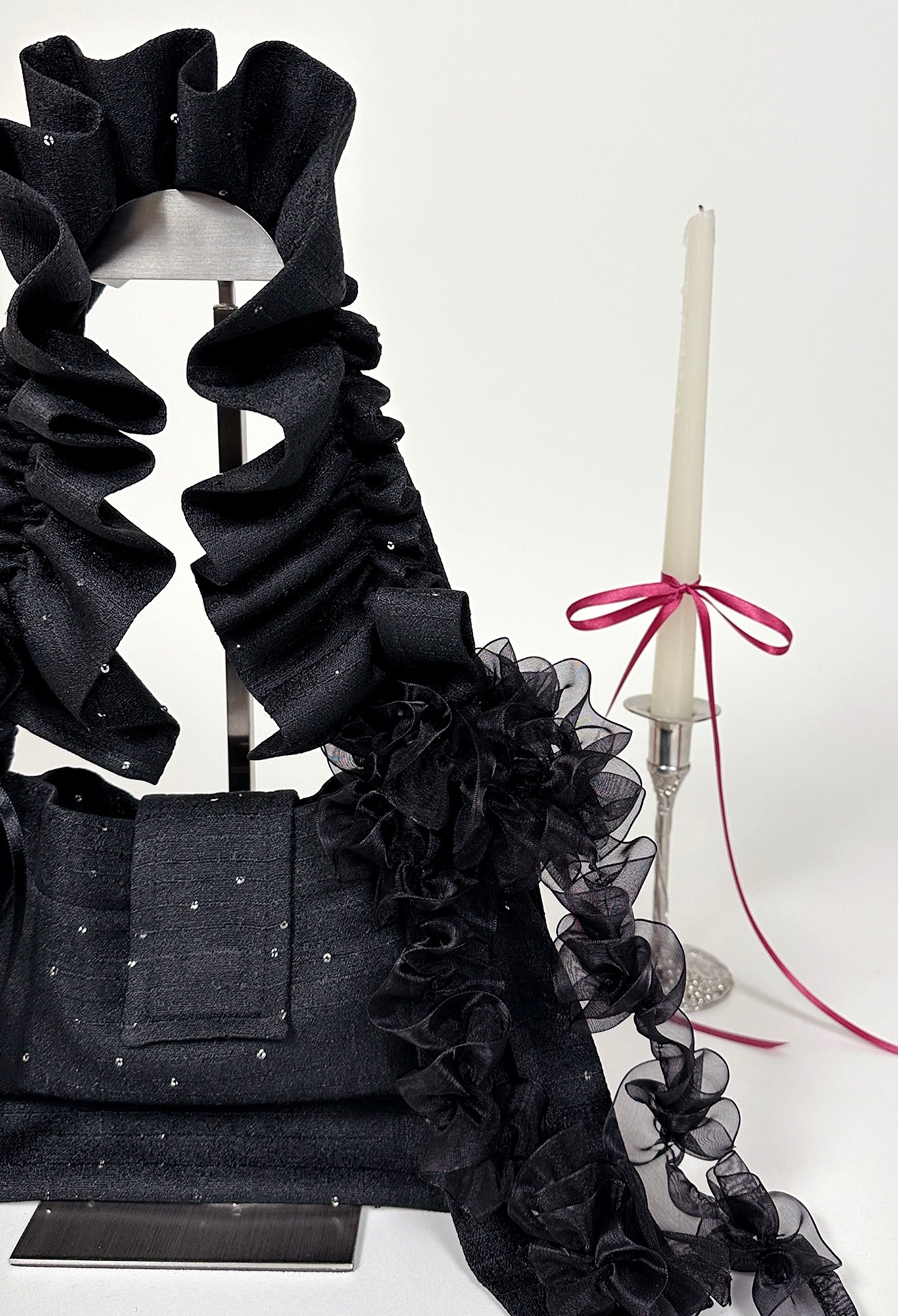 NAIA SHOULDER BAG - BLACK SEQUINED