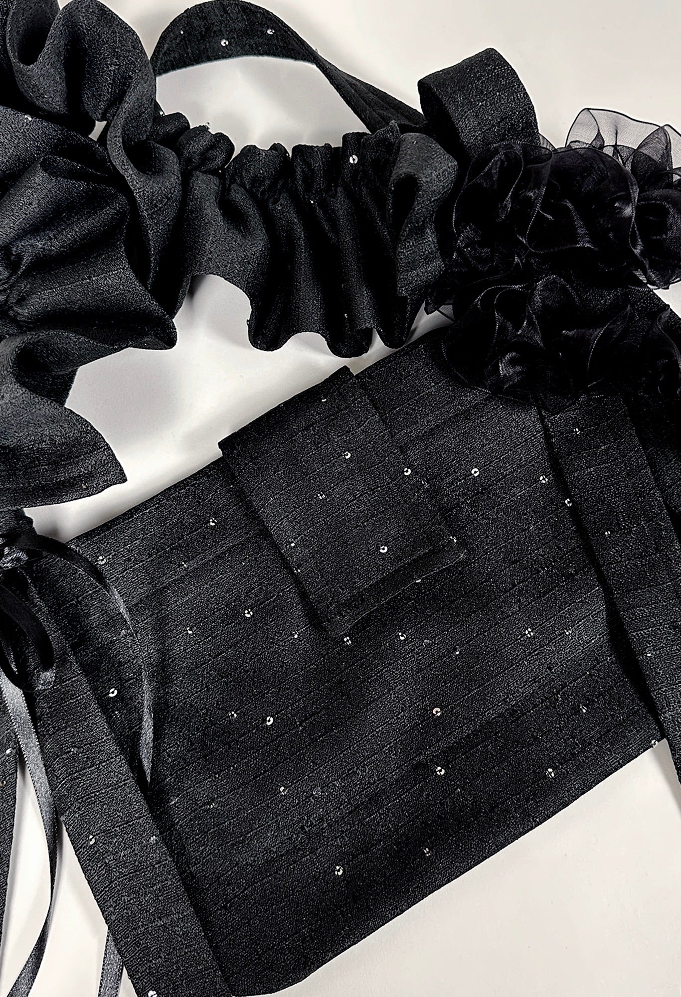 NAIA SHOULDER BAG - BLACK SEQUINED