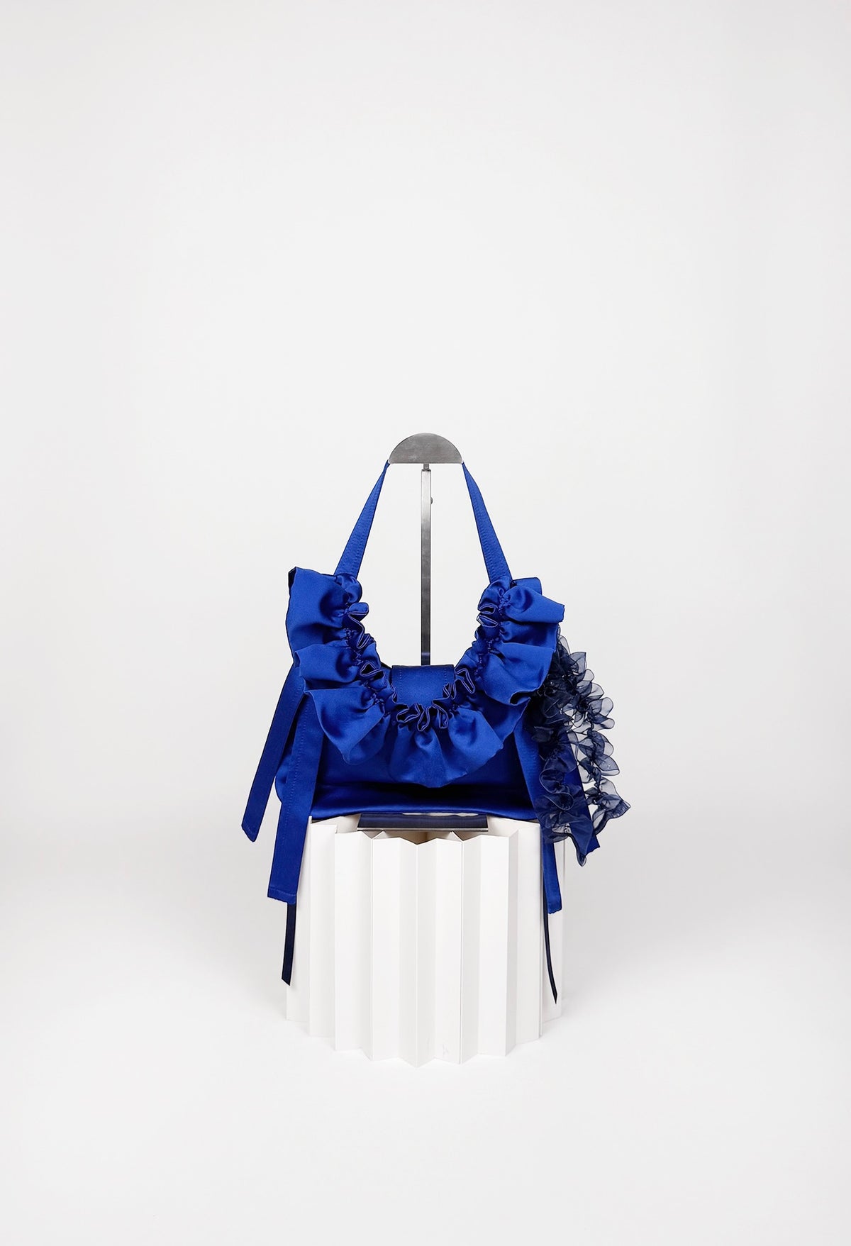 NAIA SHOULDER BAG - COBALT BLUE SATIN