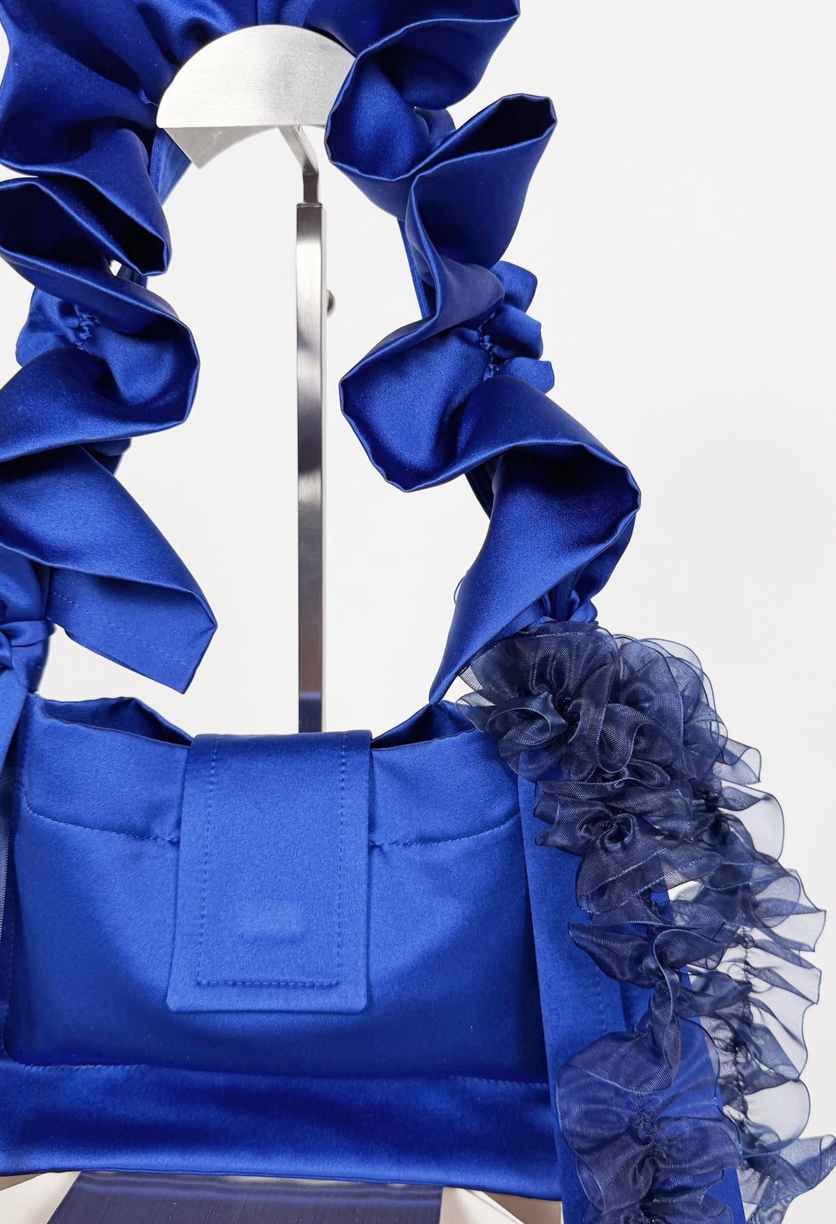 NAIA SHOULDER BAG - COBALT BLUE SATIN