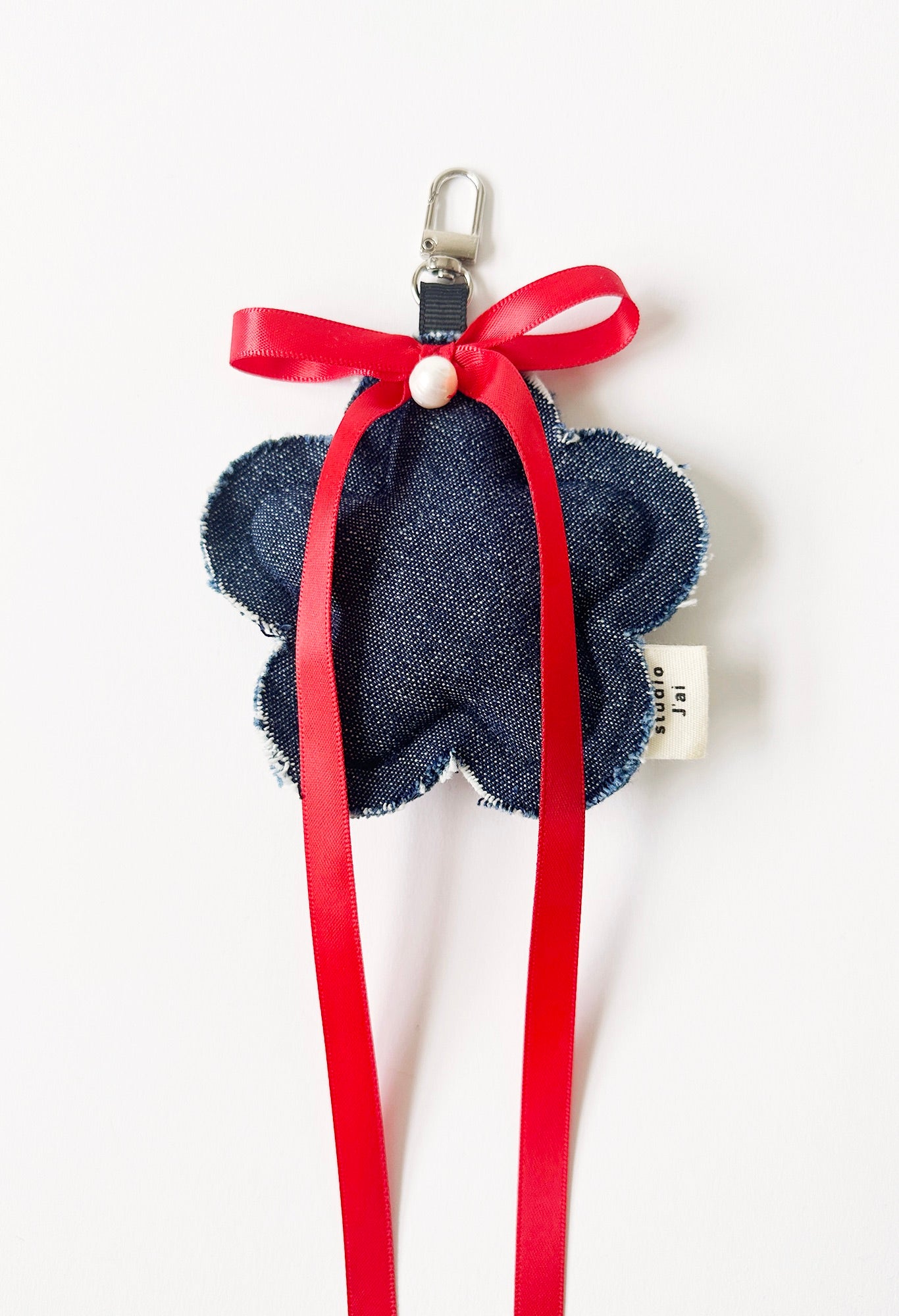 DENIM FLOWER CHARM - INDIGO
