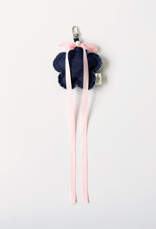 DENIM FLOWER CHARM - INDIGO