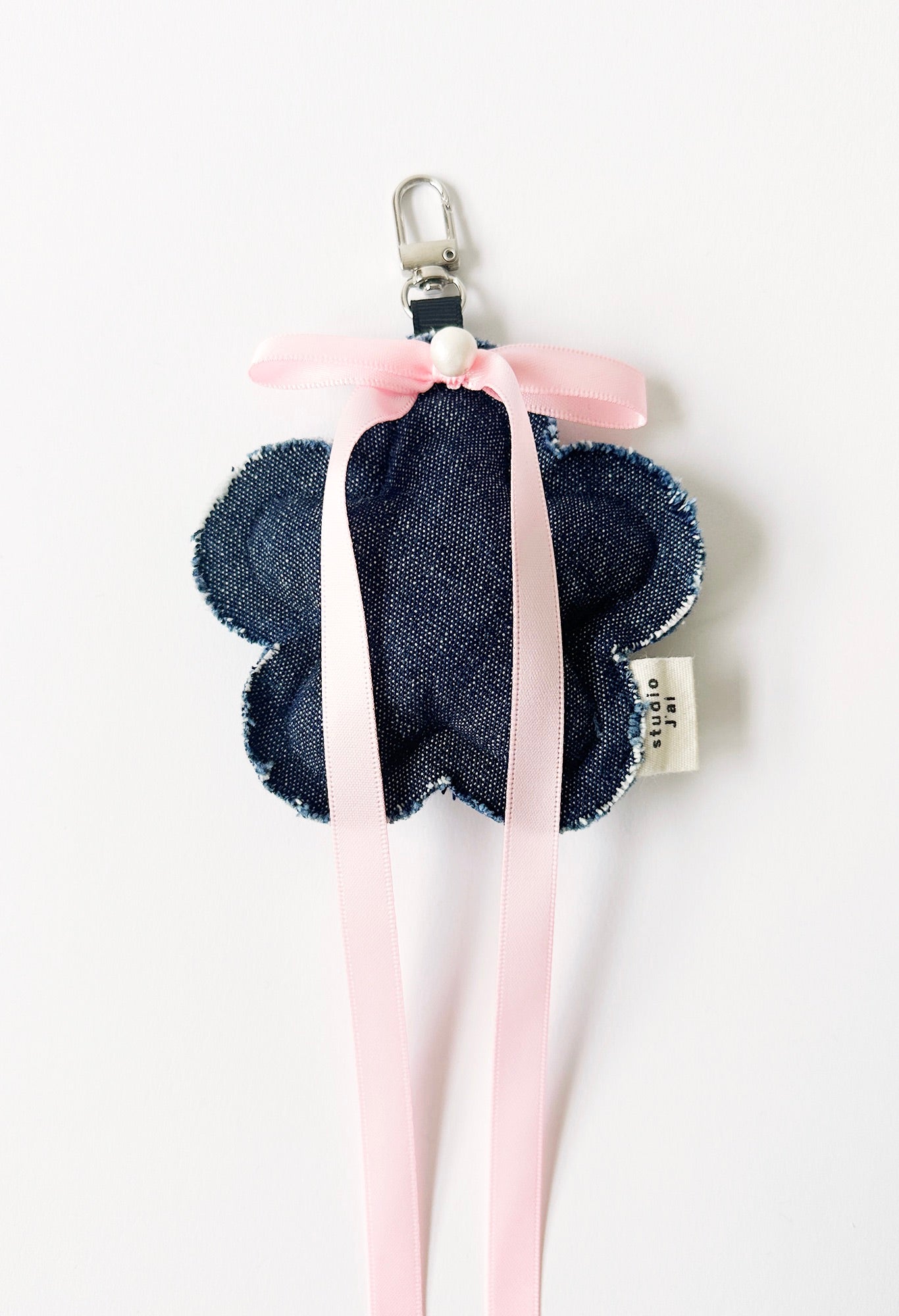 DENIM FLOWER CHARM - INDIGO