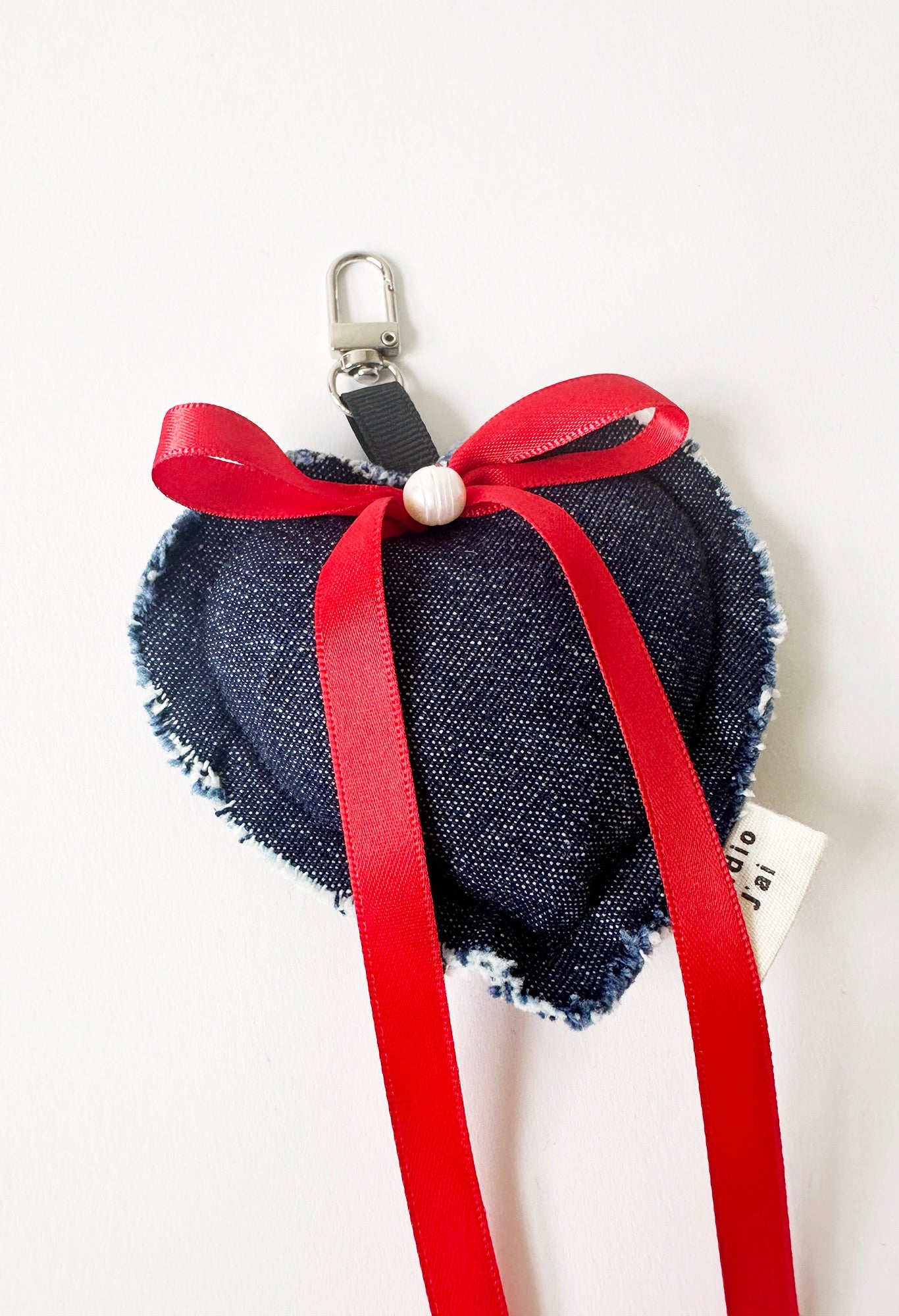 DENIM HEART CHARM - INDIGO
