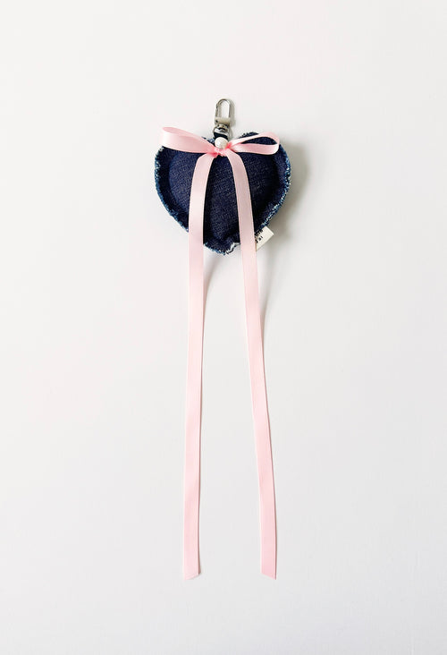 DENIM HEART CHARM - INDIGO