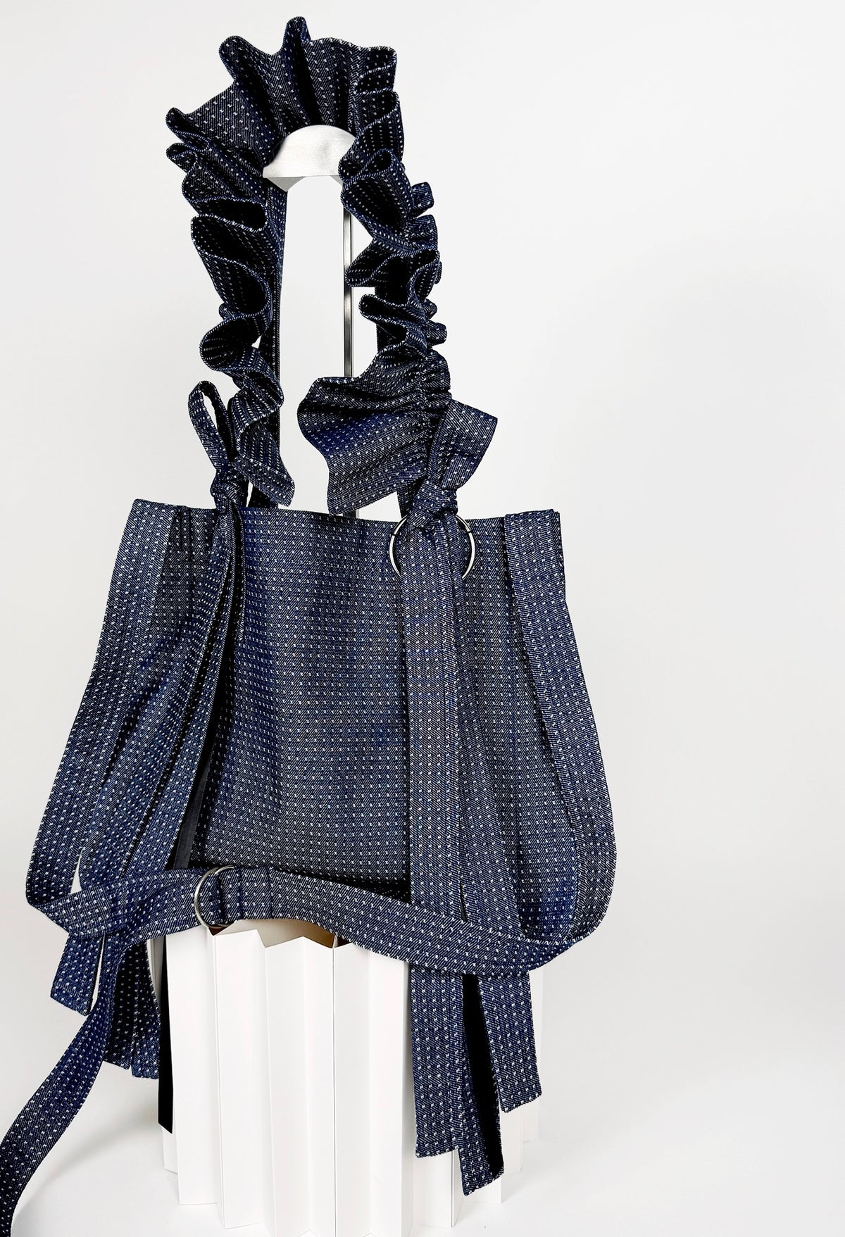 MINI ALIYA CROSSBODY TOTE - PATTERNED DARK DENIM
