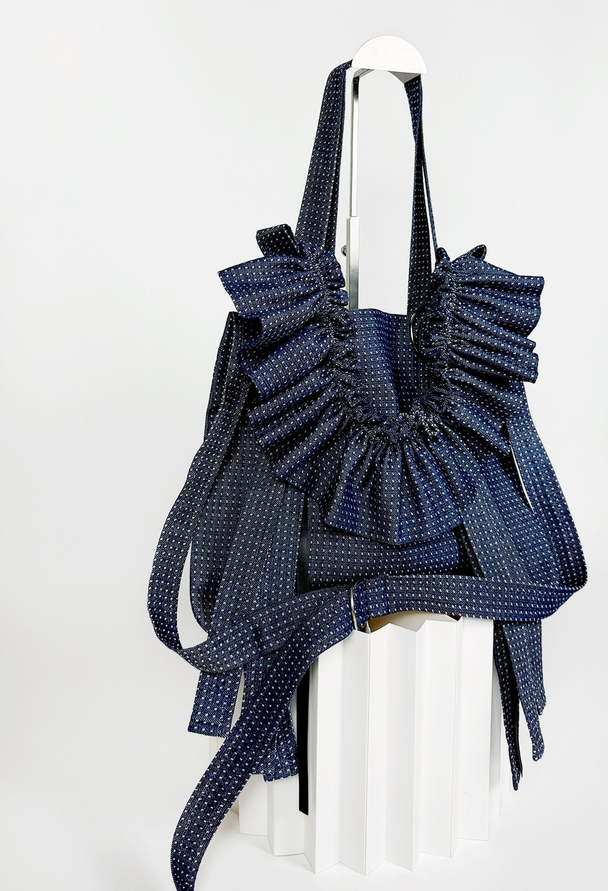 MINI ALIYA CROSSBODY TOTE - PATTERNED DARK DENIM