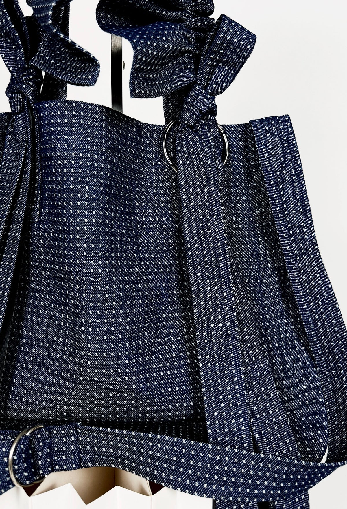 MINI ALIYA CROSSBODY TOTE - PATTERNED DARK DENIM