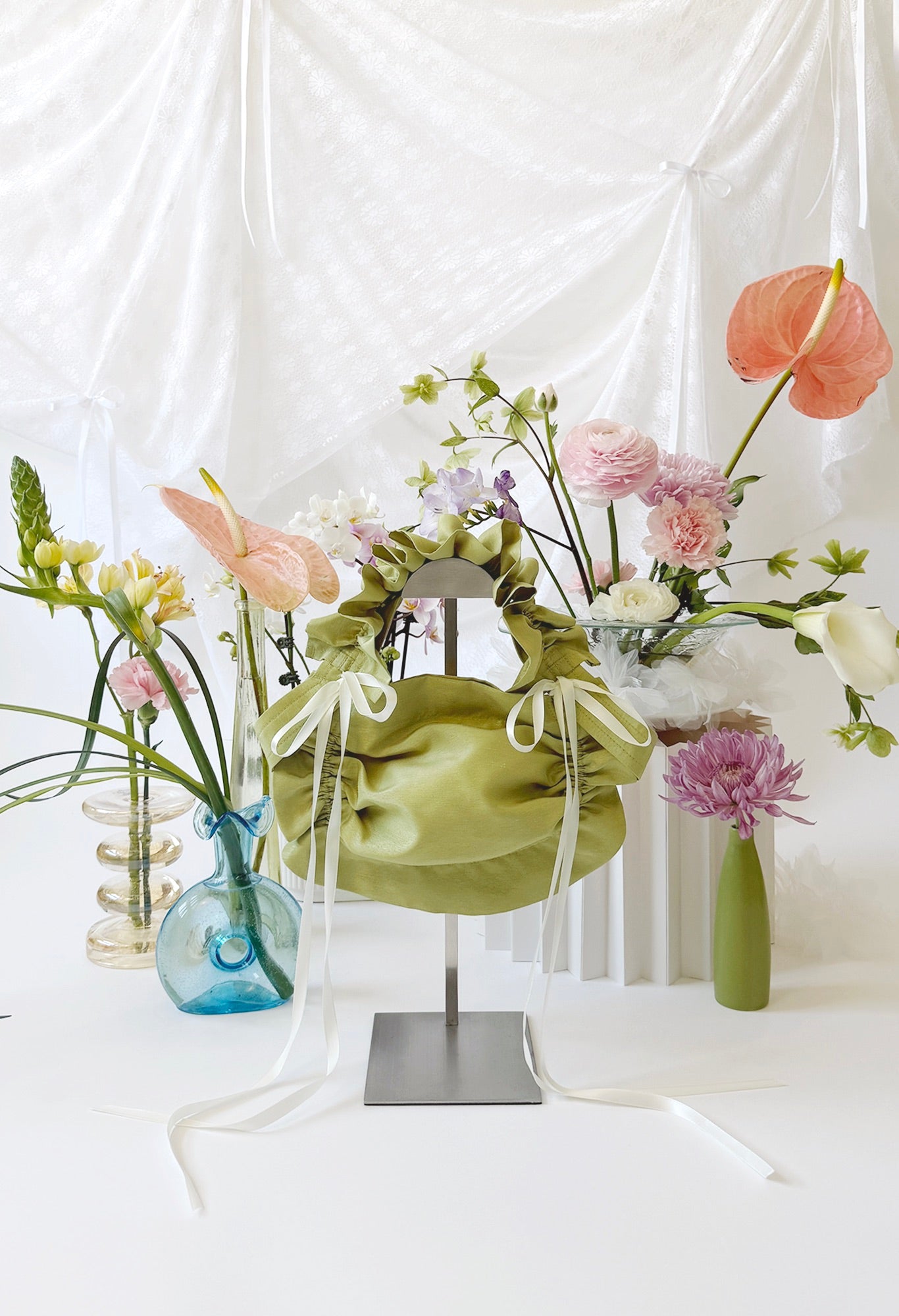 ZIA BAG - GREEN TAFFETA