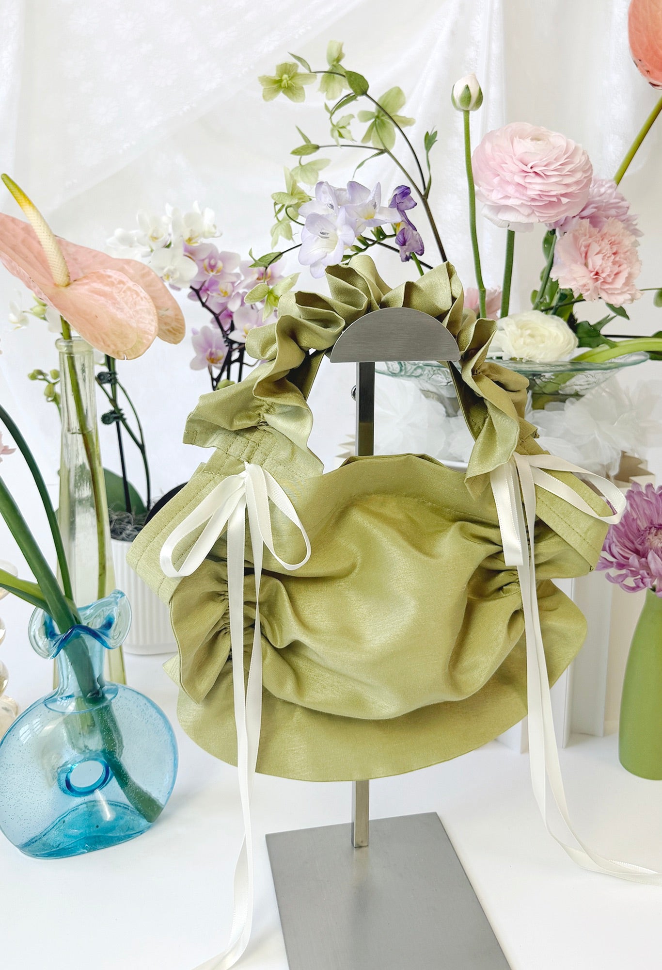 ZIA BAG - GREEN TAFFETA