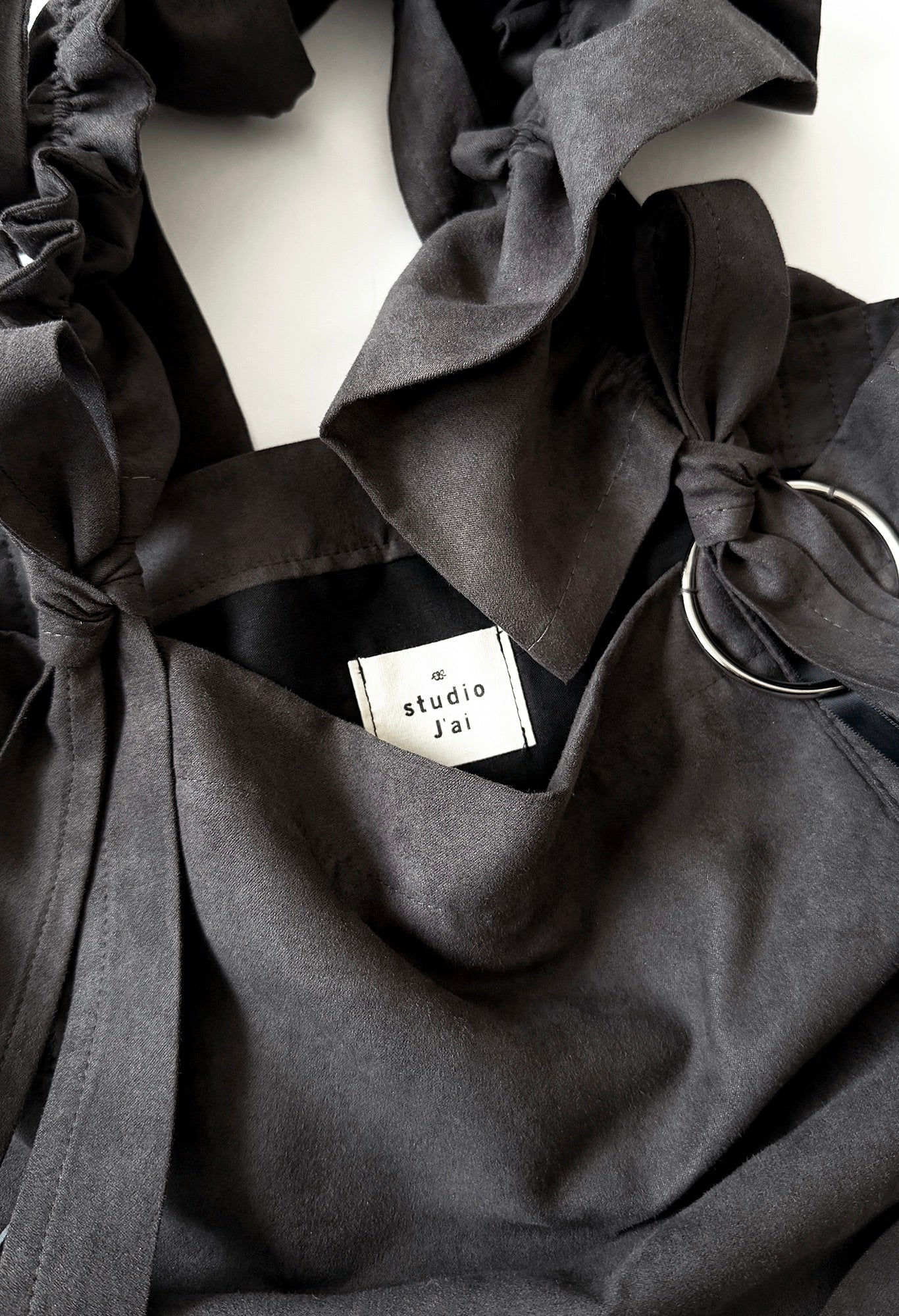 ALIYA TOTE - DARK GRAY MICROSUEDE