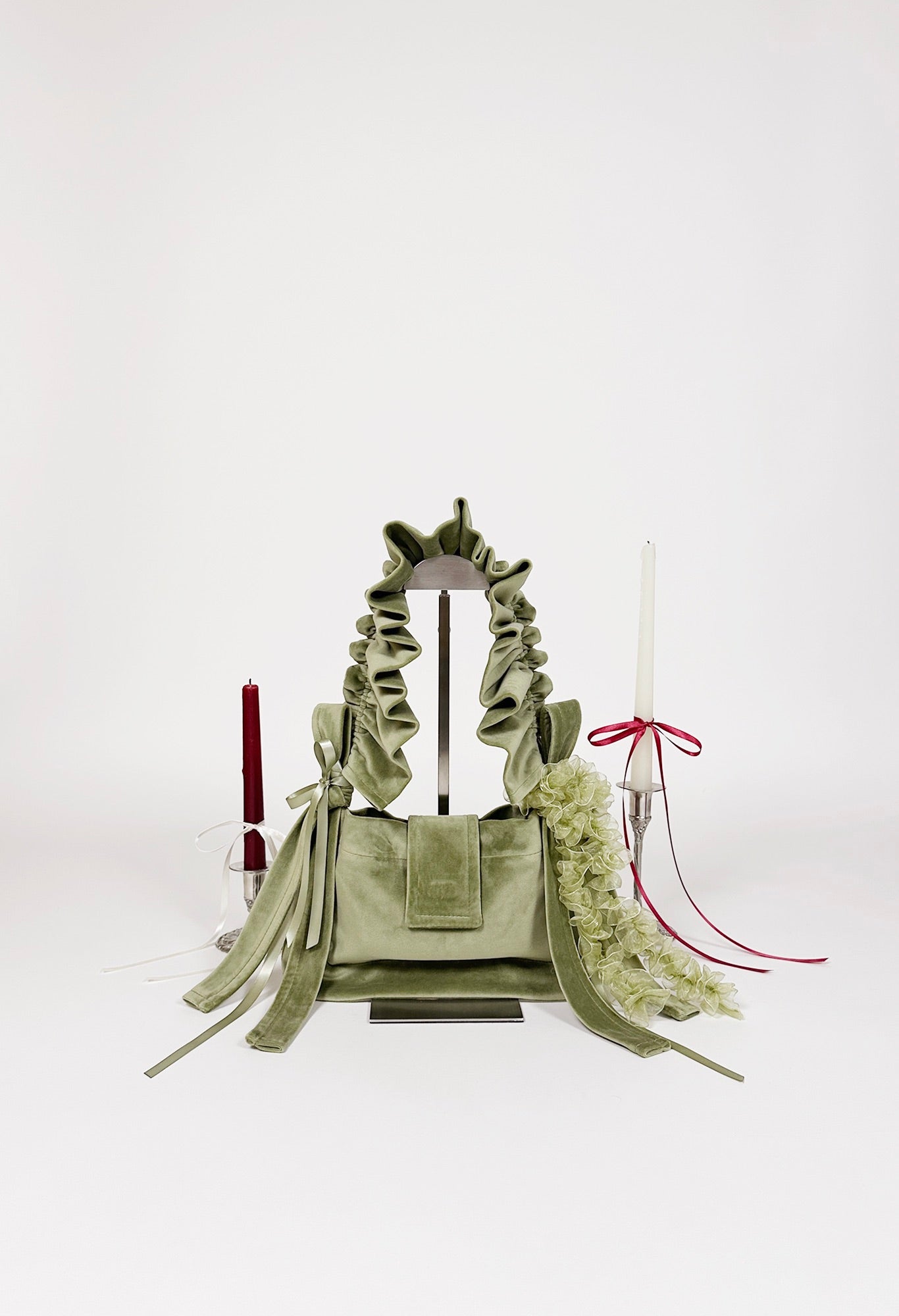 NAIA SHOULDER BAG - GREEN VELVET