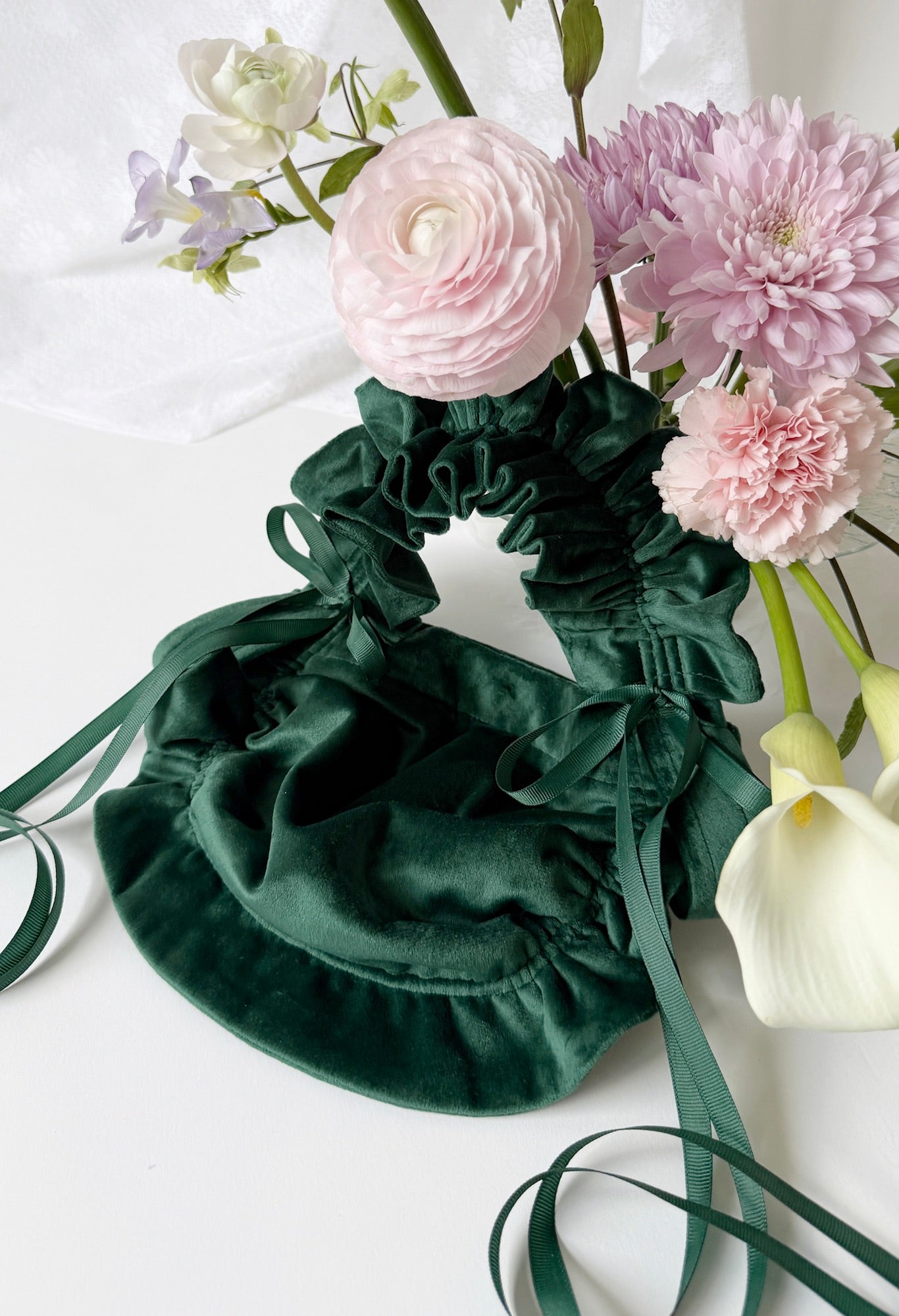 ZIA BAG - DARK GREEN VELVET
