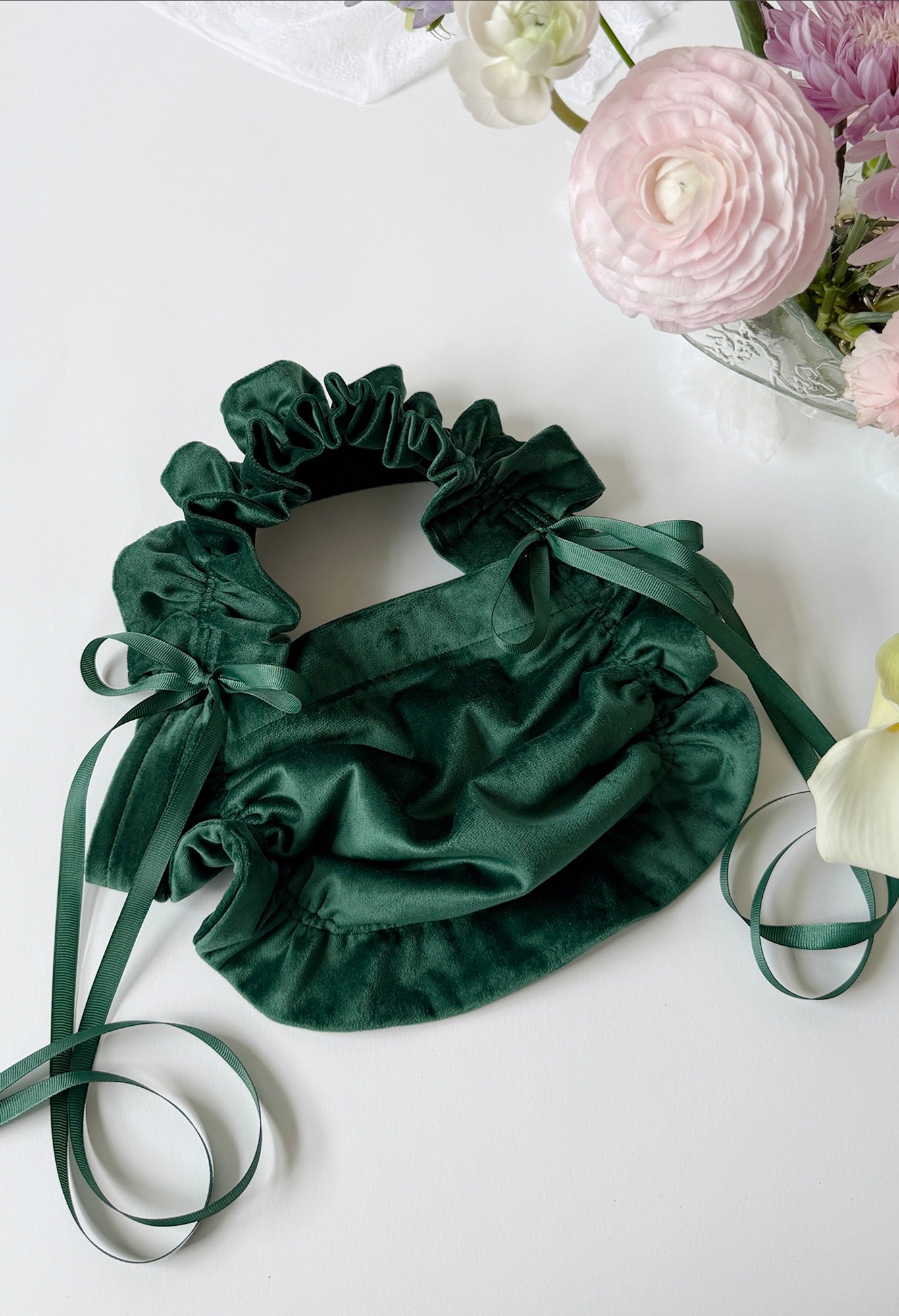 ZIA BAG - DARK GREEN VELVET