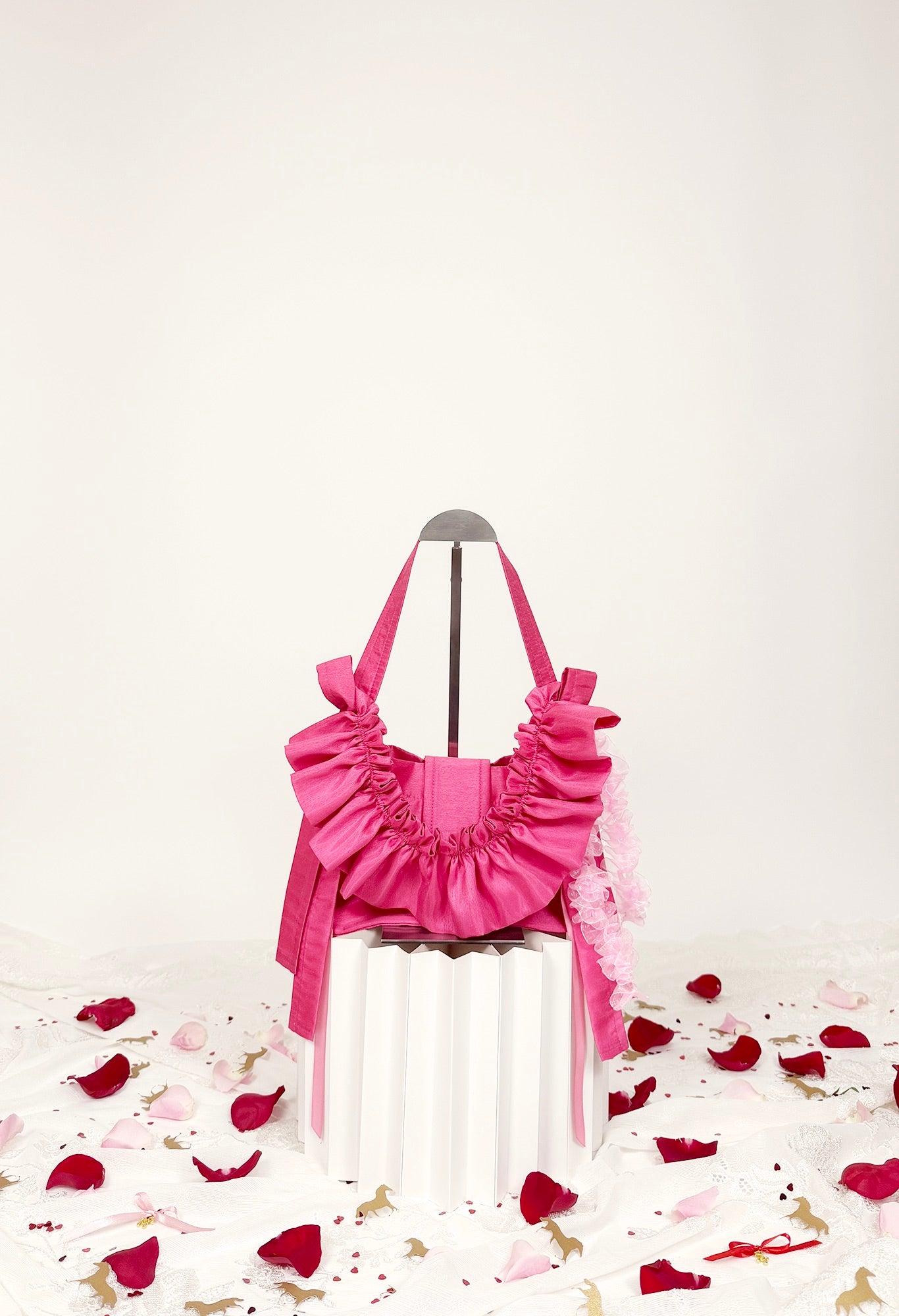 NAIA SHOULDER BAG - BARBIE PINK TAFFETA