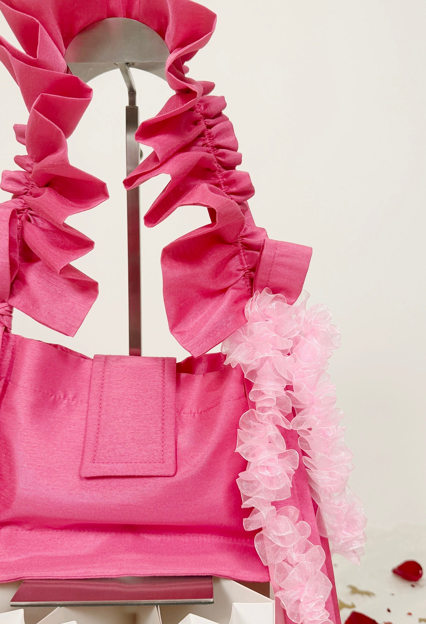 NAIA SHOULDER BAG - BARBIE PINK TAFFETA