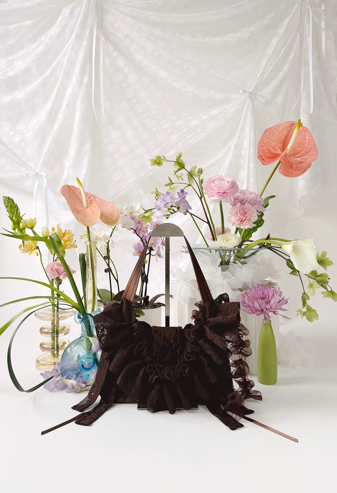 NAIA SHOULDER BAG - BROWN LACE