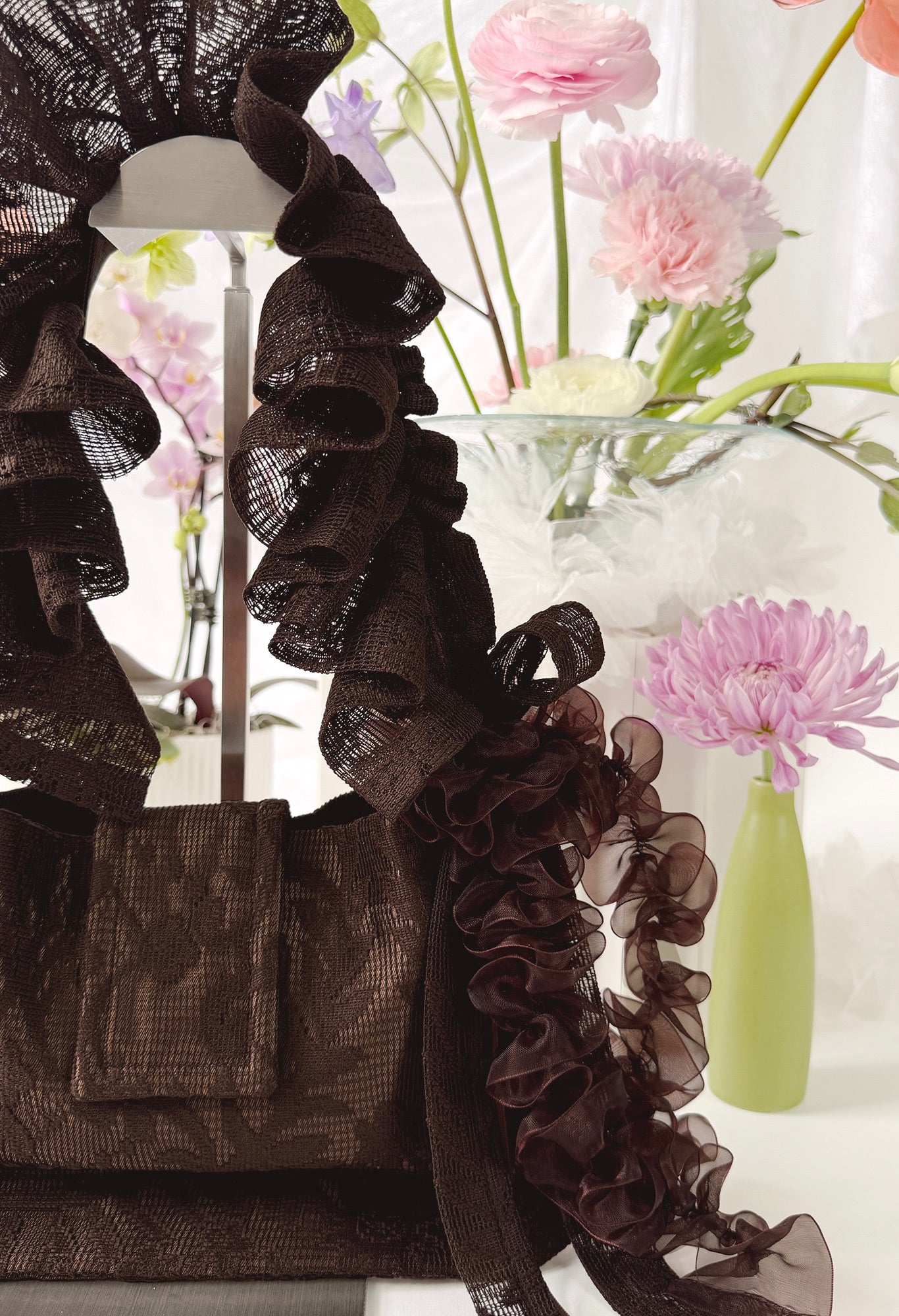 NAIA SHOULDER BAG - BROWN LACE