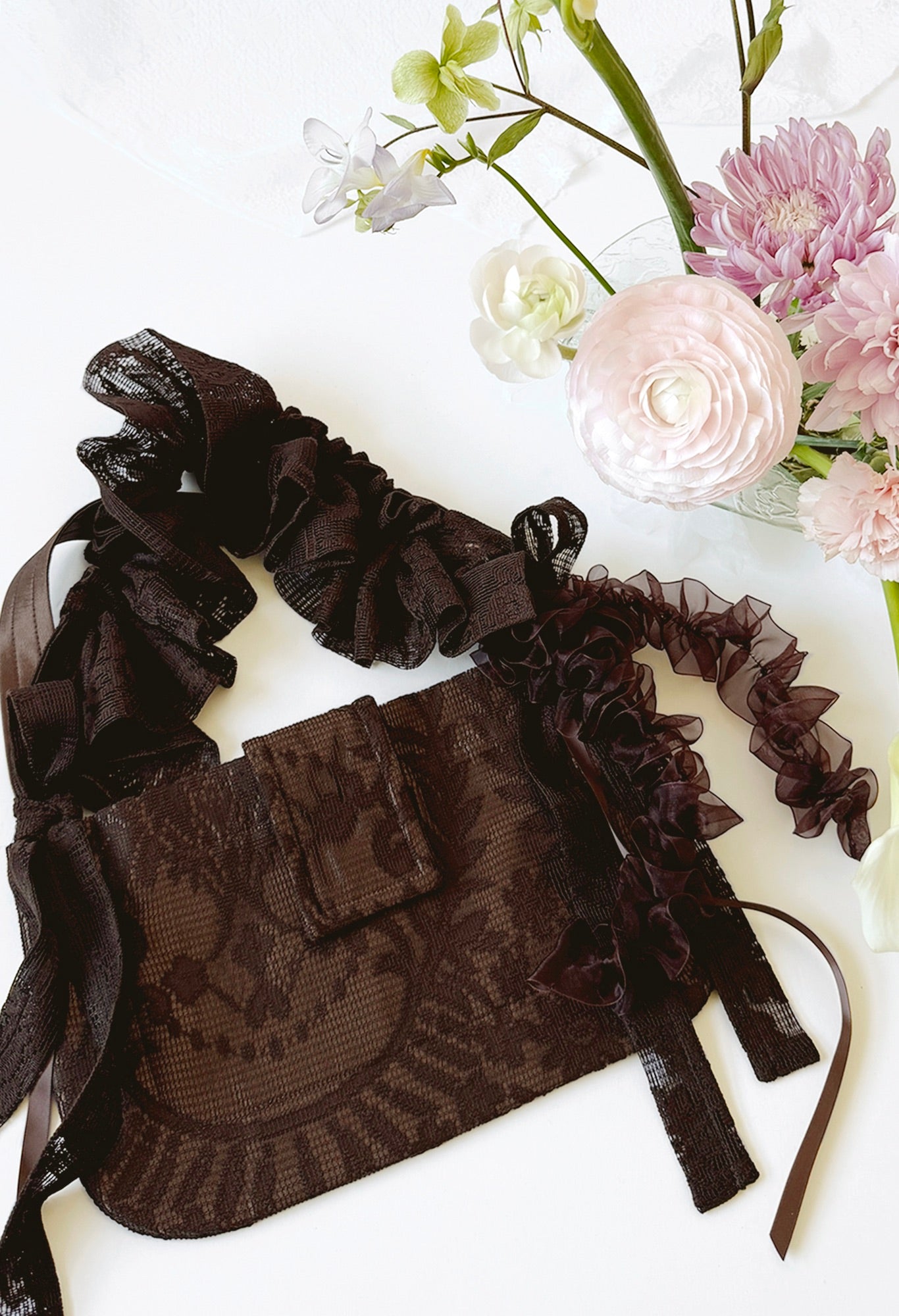 NAIA SHOULDER BAG - BROWN LACE