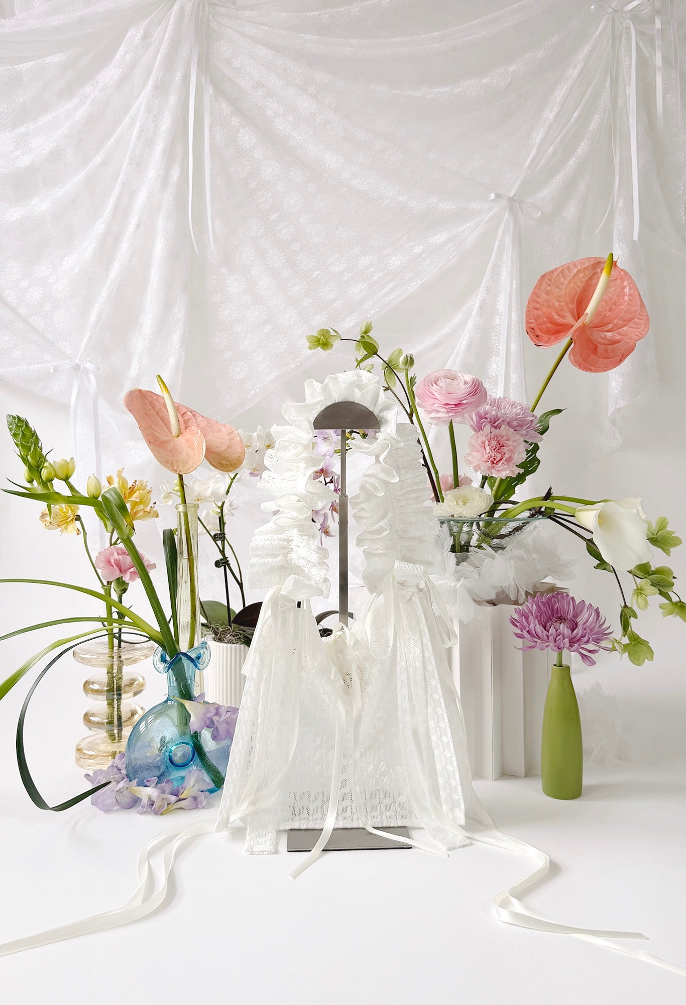 NANO ALIYA BAG - OFF WHITE PATTERNED MESH