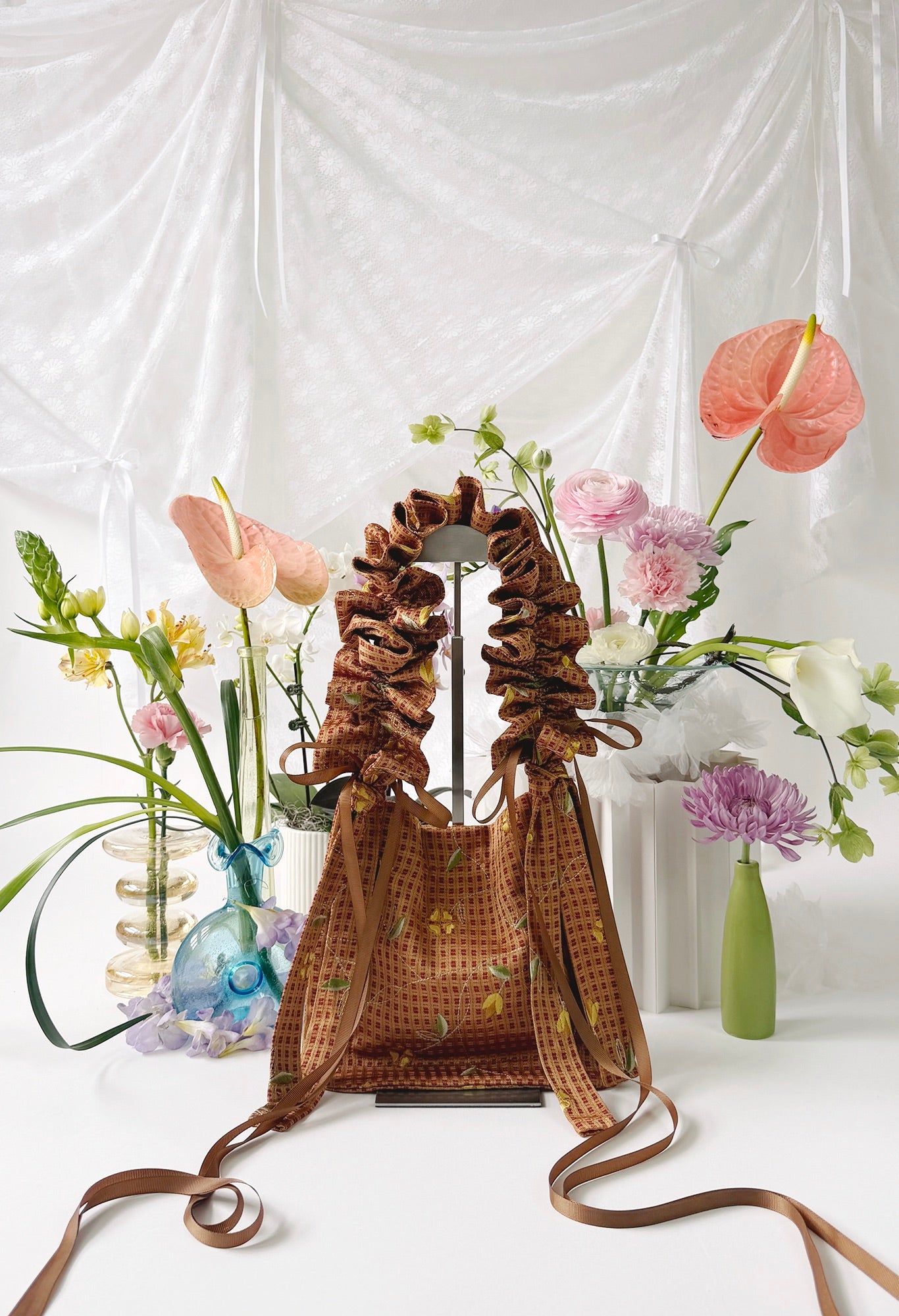 NANO ALIYA BAG - ORANGE EMBROIDERED JACQUARD
