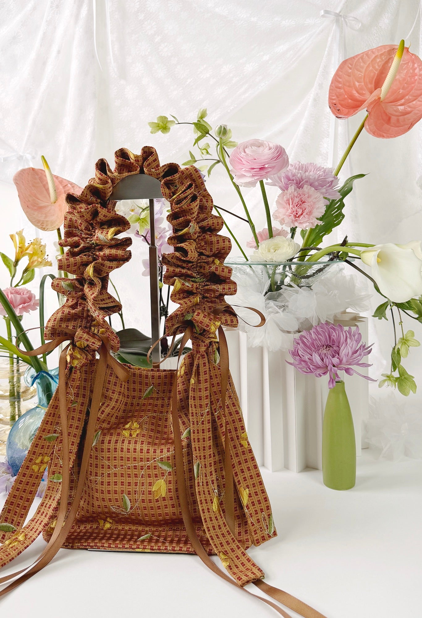 NANO ALIYA BAG - ORANGE EMBROIDERED JACQUARD