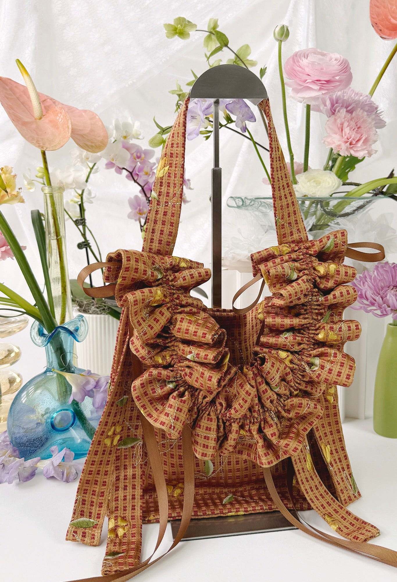 NANO ALIYA BAG - ORANGE EMBROIDERED JACQUARD